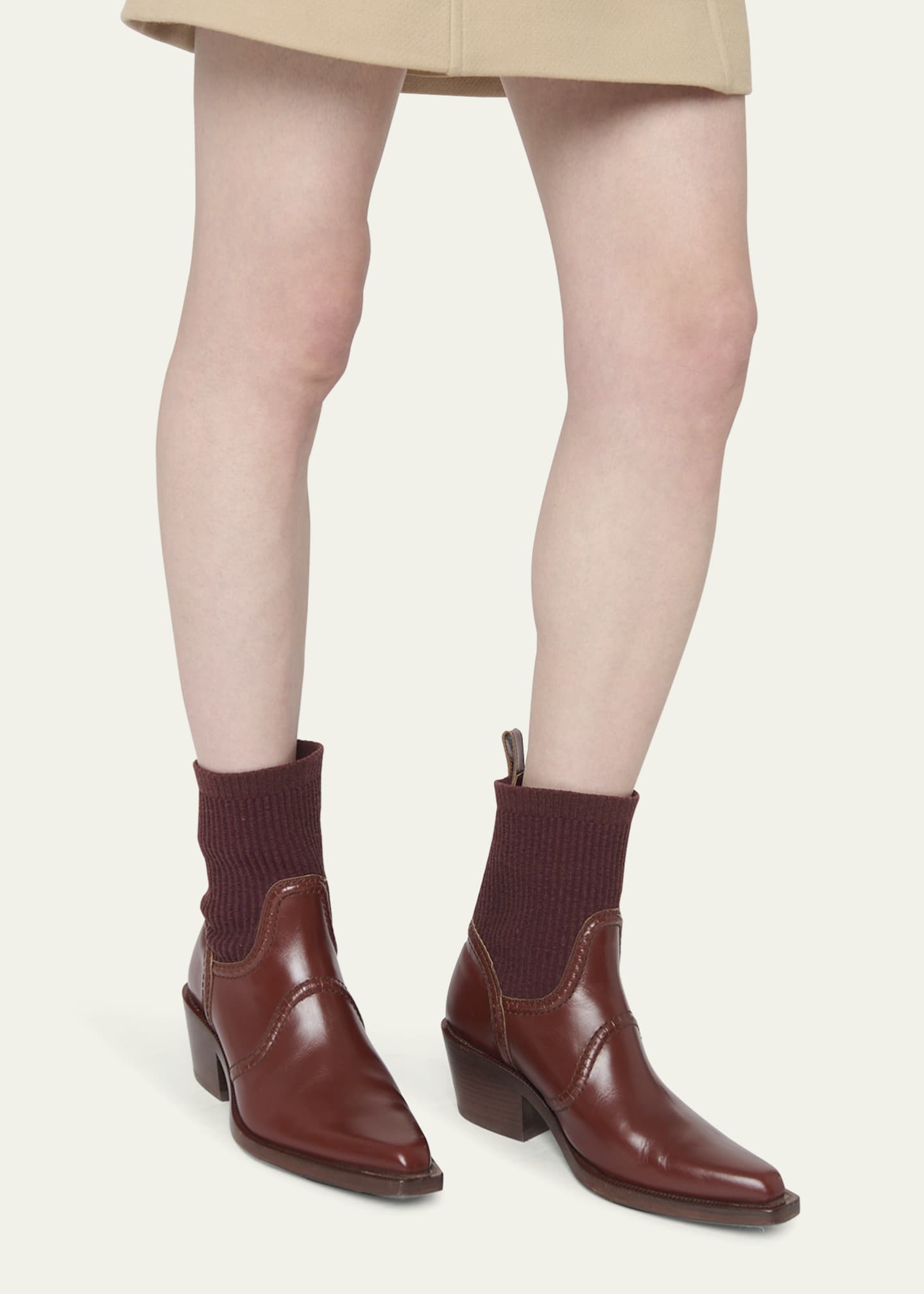 Chloe Nellie Western Sock Ankle Boots