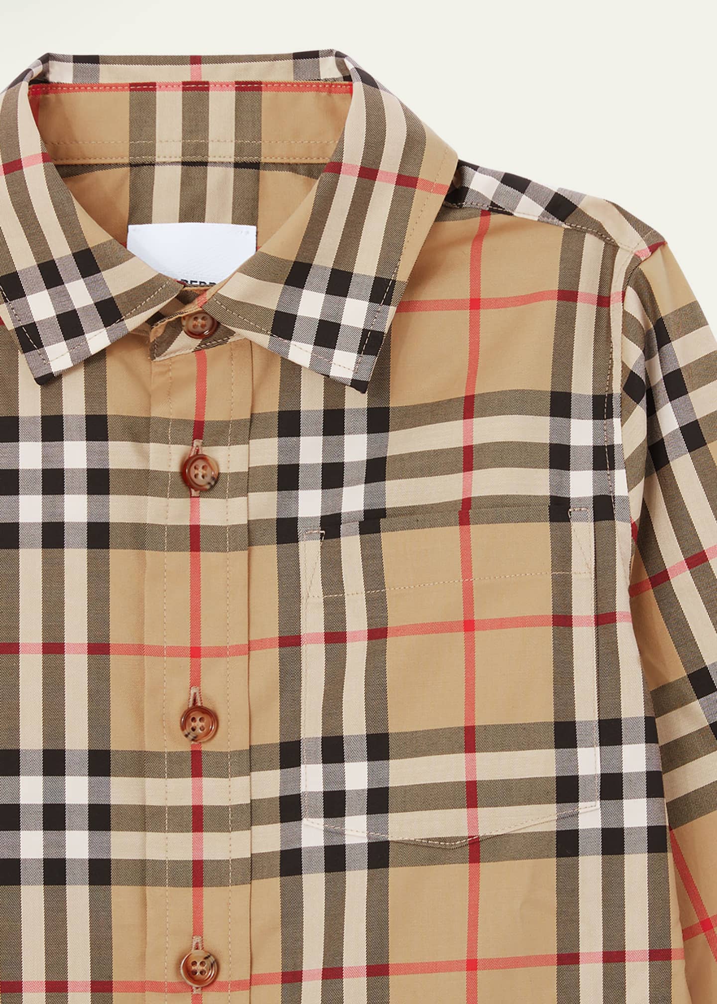 Burberry Kids - Owen Checked Shirt Beige - 18 Months - Beige