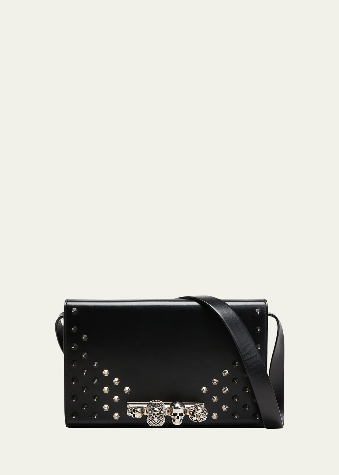 Alexander Mcqueen Skull 4 Ring Shoulder Bag Black