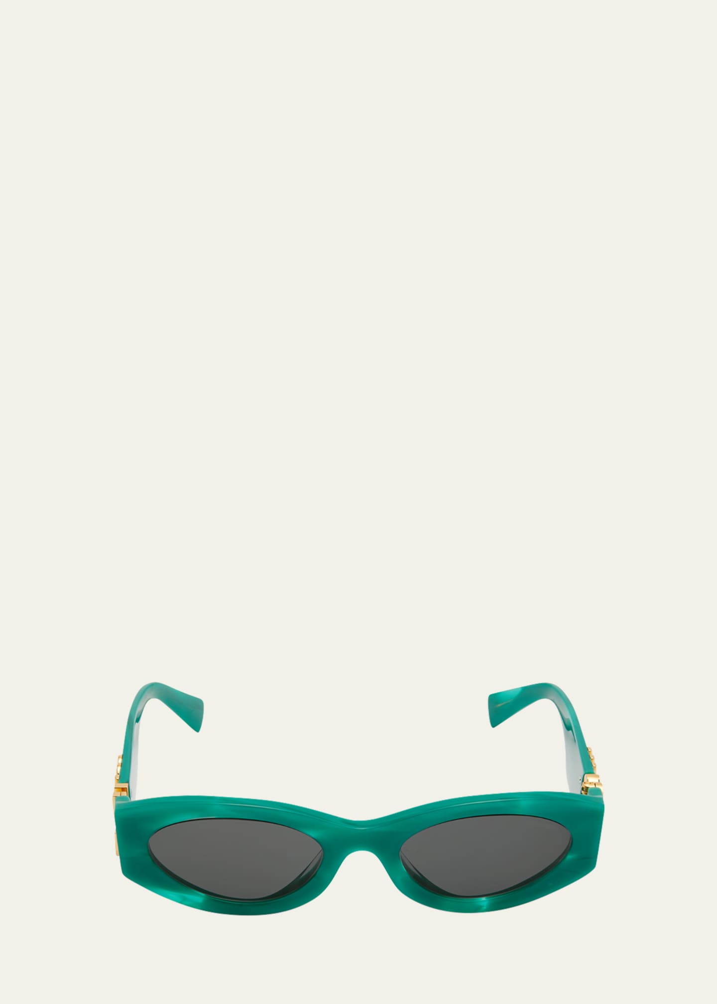 Miu Miu Logo Oval Acetate Sunglasses - Bergdorf Goodman