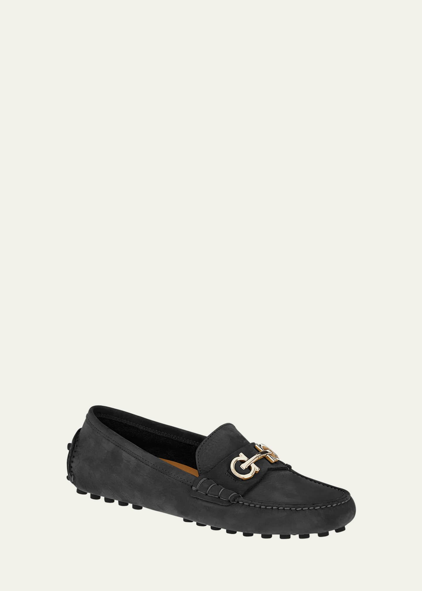 Ferragamo Odilia Calfskin Bit Driver Loafers Image 2 of 3