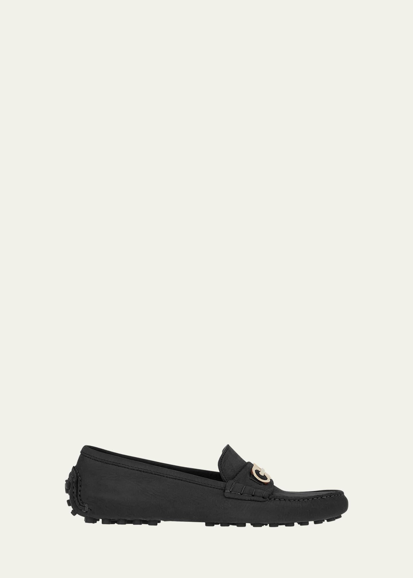 Ferragamo Odilia Calfskin Bit Driver Loafers Image 1 of 3