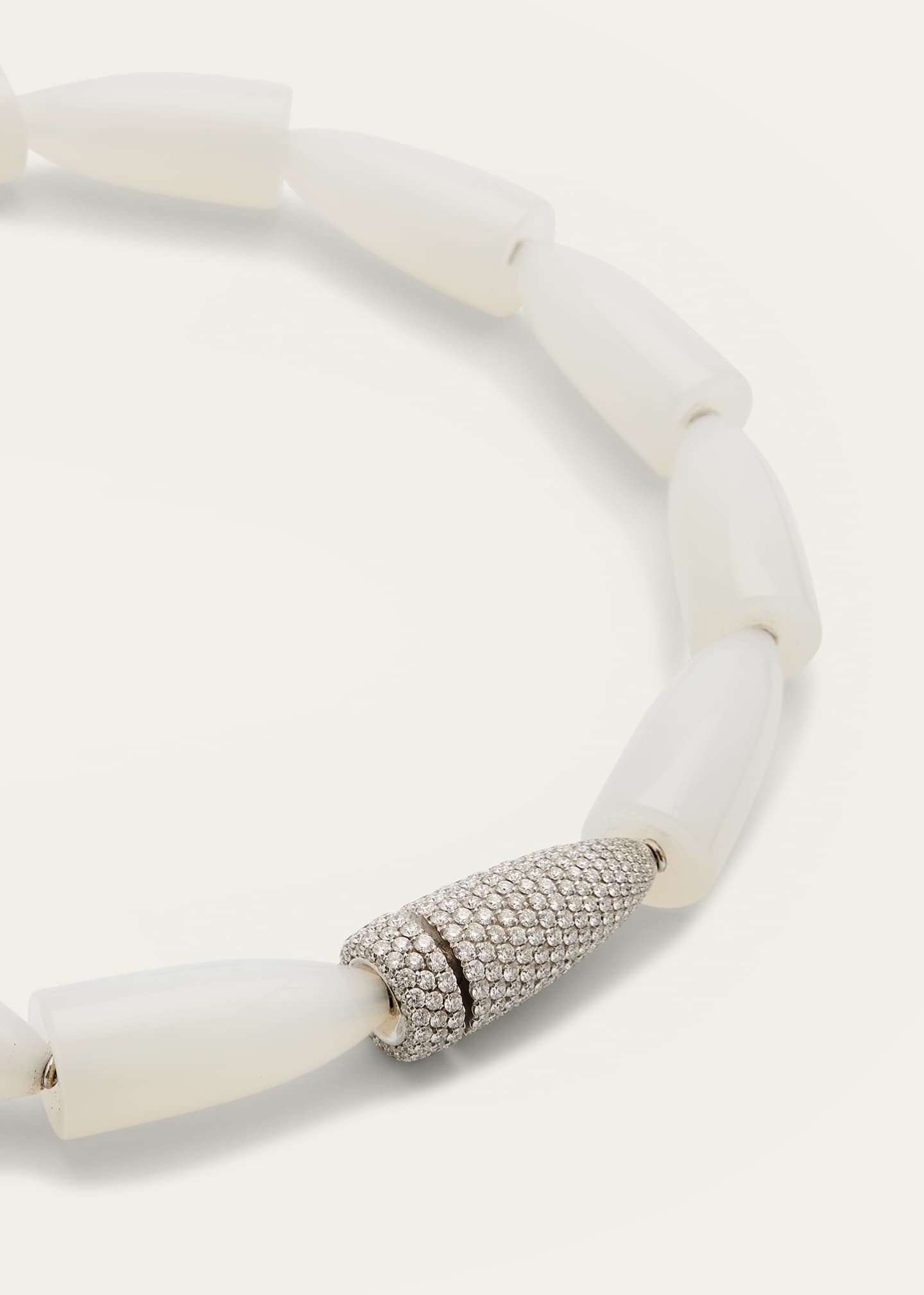 Vhernier Calla White Agate Necklace with White Gold and Diamond Clasp Image 3 of 4