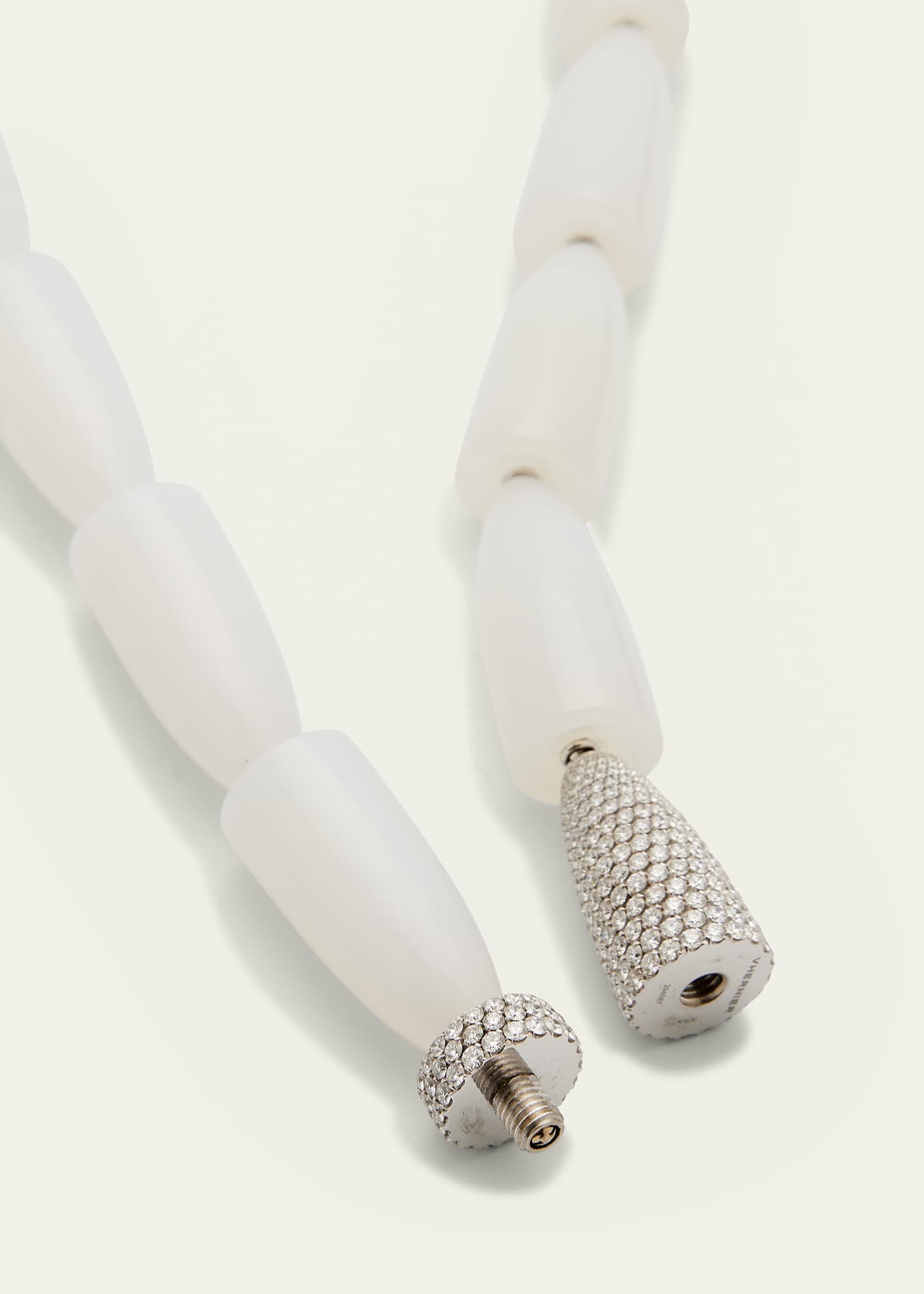 Vhernier Calla White Agate Necklace with White Gold and Diamond Clasp Image 4 of 4