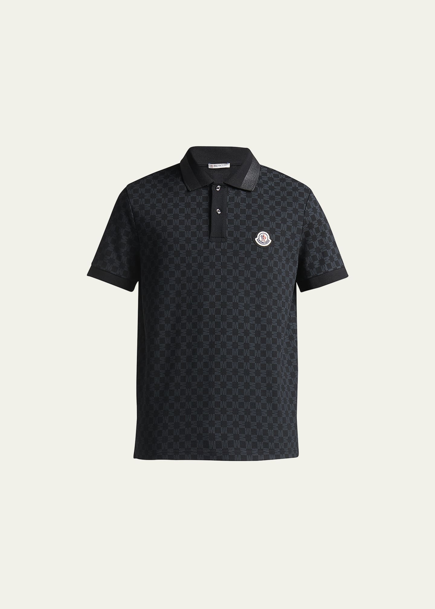 dilemma endnu engang Rejse Moncler Men's Pique Monogram Checkered Polo Shirt - Bergdorf Goodman