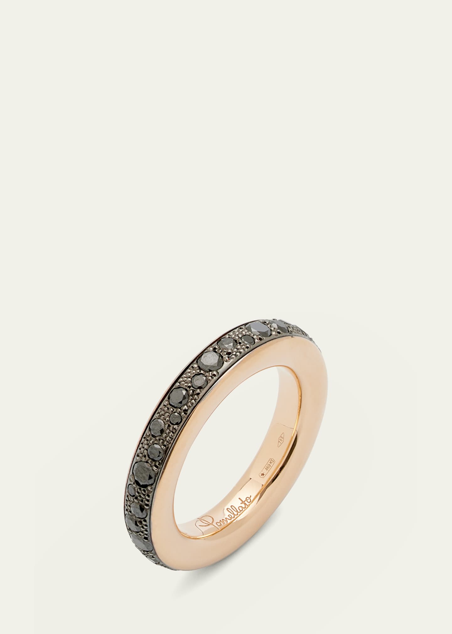 Pomellato Iconica 18K Rose Gold Eternity Band with Black Diamonds