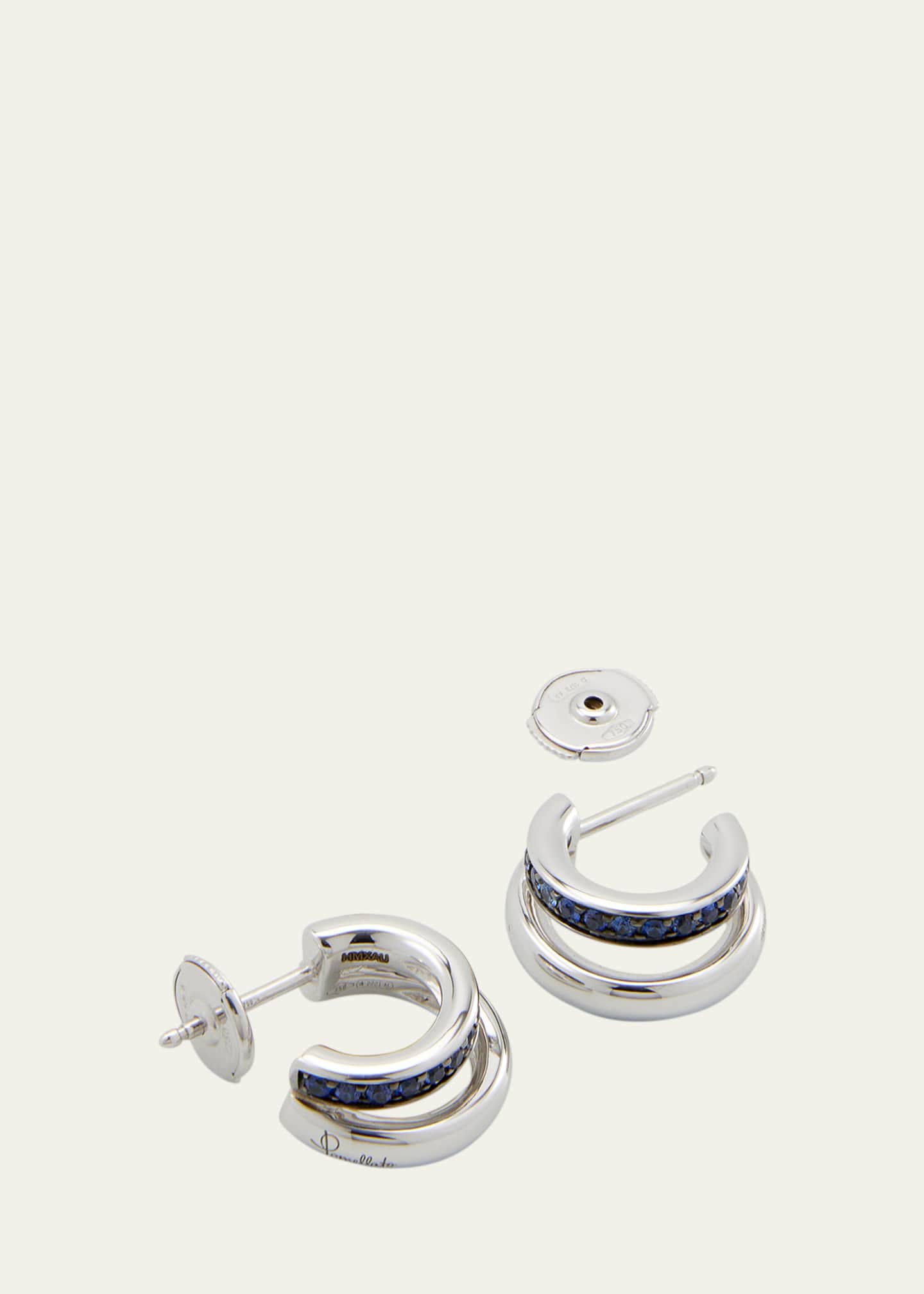Pomellato Together 18K White Gold and Sapphire Double Hoop