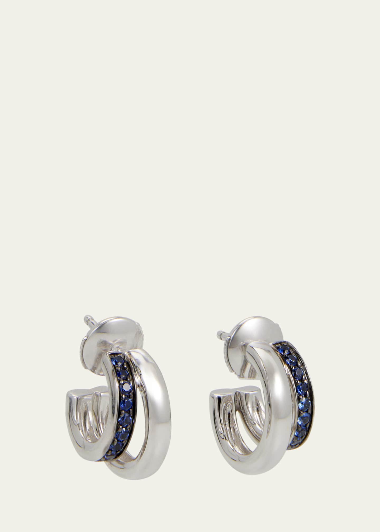 Pomellato together フープピアス Pomellato Together 18K White Gold and Sapphire Double Hoop
