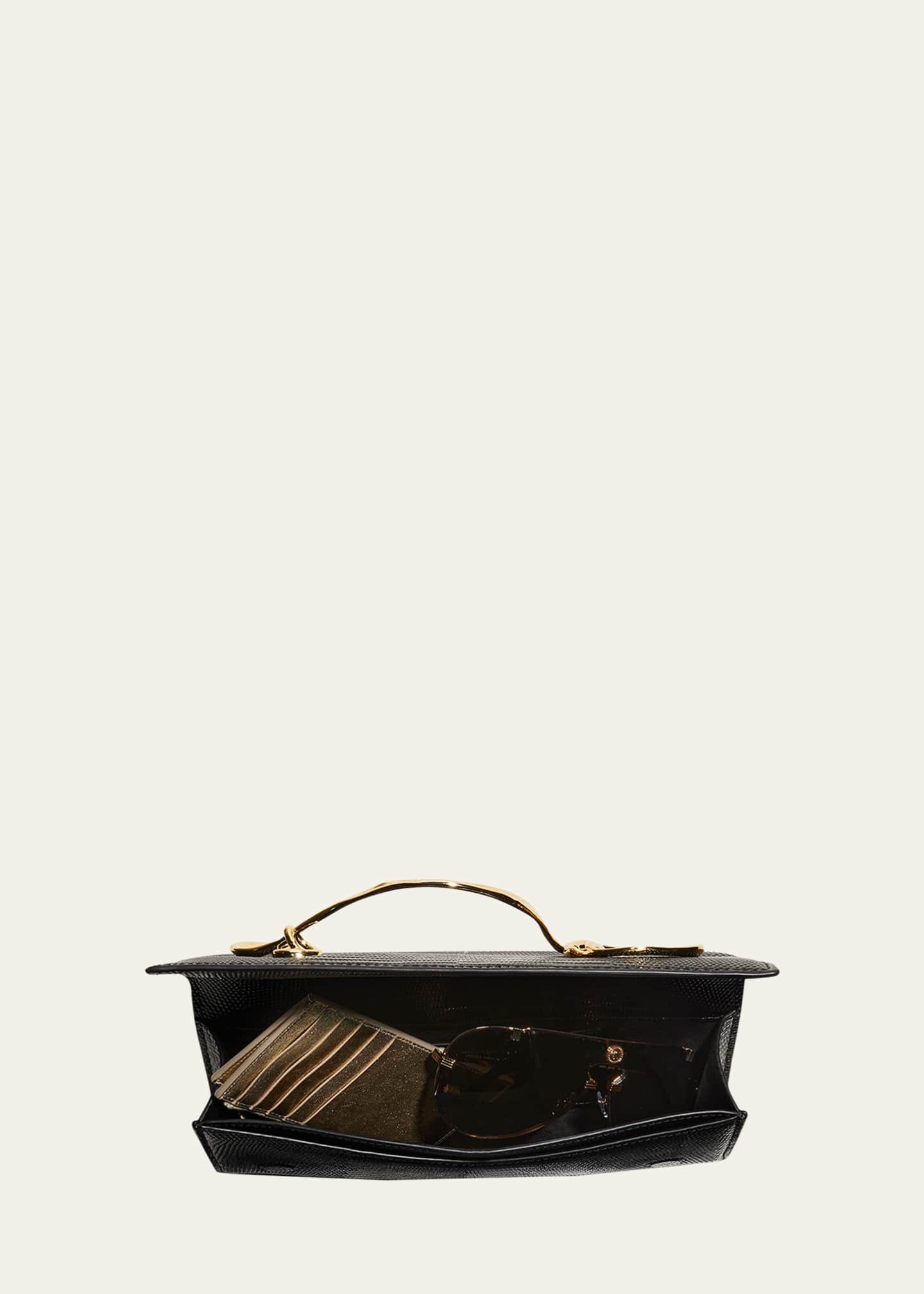 Alexis Bittar Twisted Gold Side Handle Clutch Purse Image 6 of 6