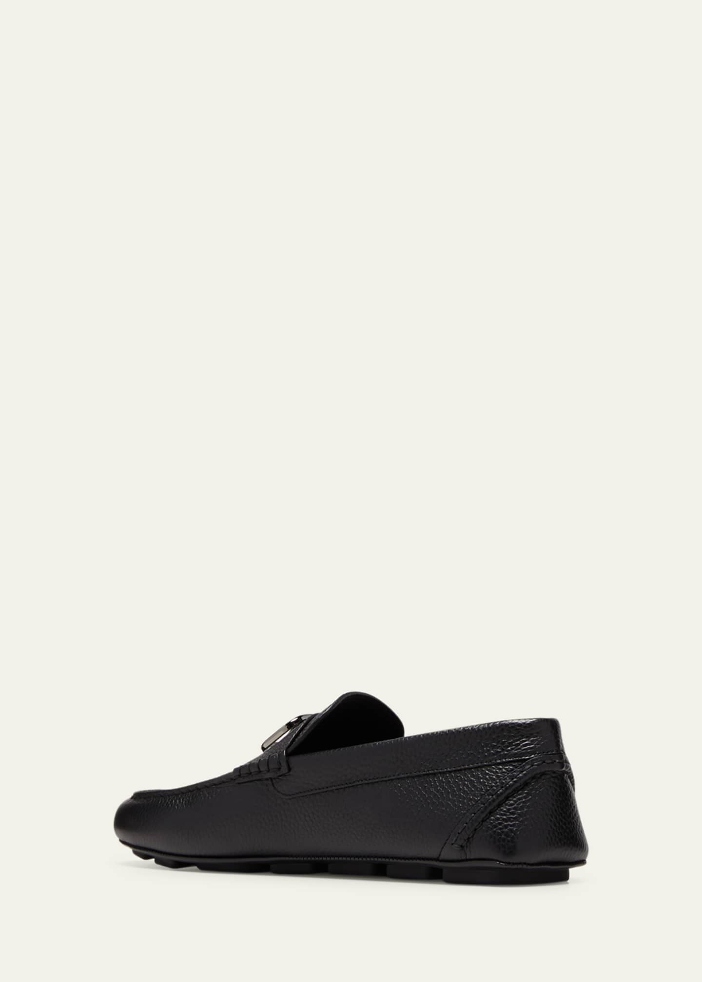 Valentino Garavani Men's V-Logo Leather Drivers Image 4 of 7