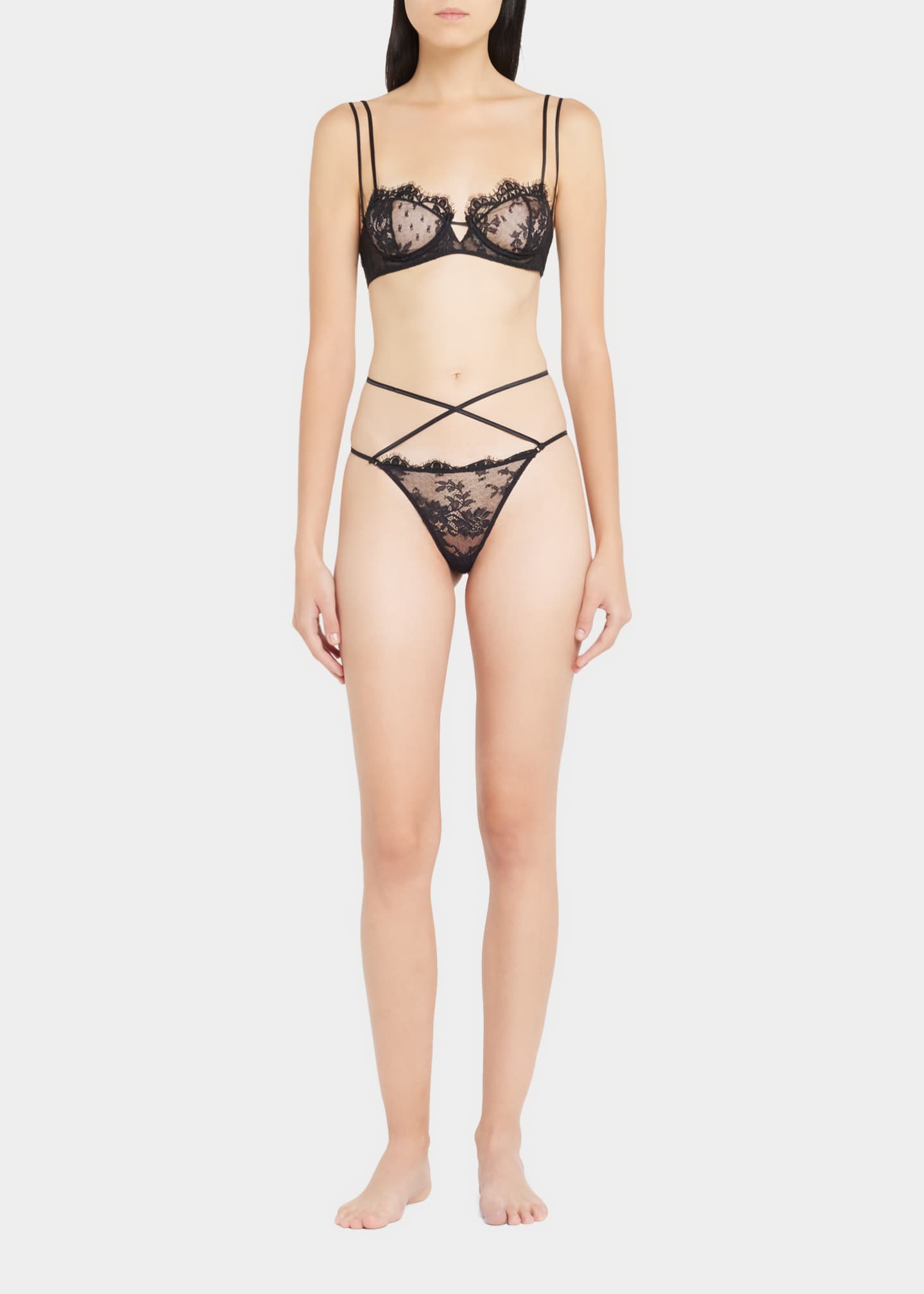 Kiki De Montparnasse Jolie Strappy Lace Thong Image 2 of 4