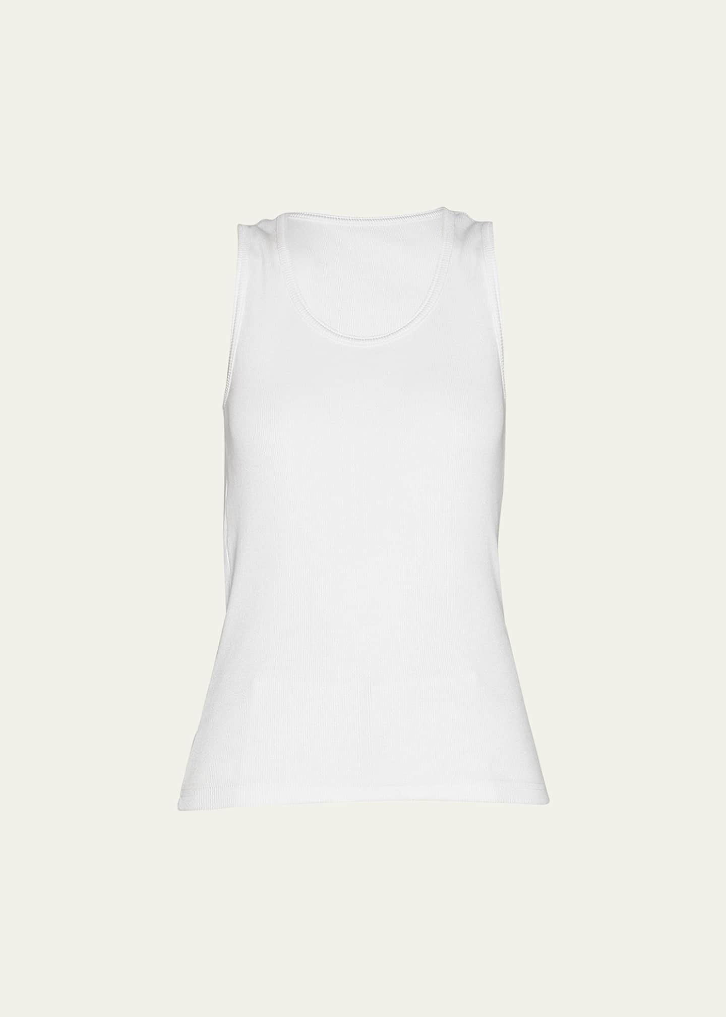 Tシャツ・カットソー BOTTEGA VENETA White Stretch Cotton Tank Top Bottega Veneta Dry Stretch Cotton Ribbed Tank Top - Bergdorf
