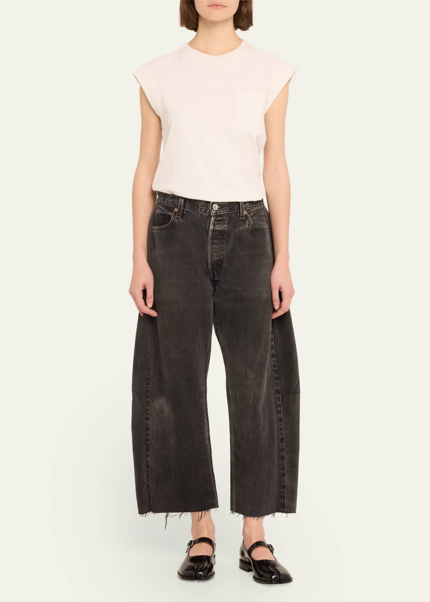B SIDES Lasso Rework Cropped Wide-Leg Jeans Image 2 of 5