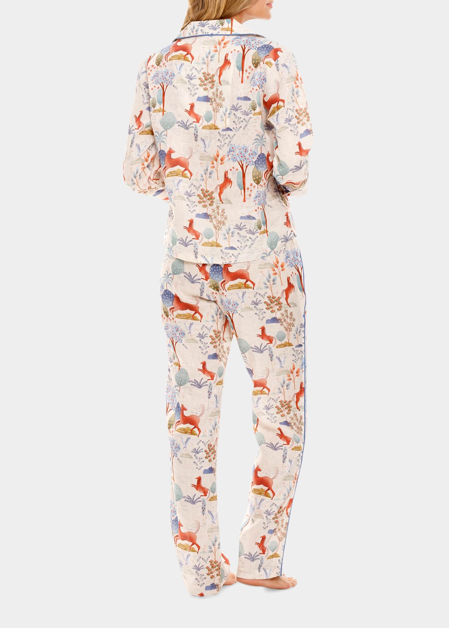 The Lazy Poet Emma Printed Linen Pajama Set - Bergdorf Goodman