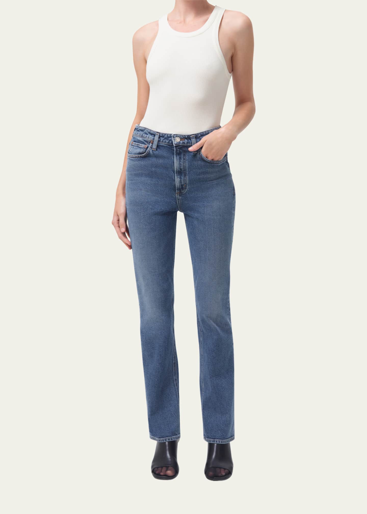 AGOLDE Valen HighRise Slim Bootcut Jeans Bergdorf Goodman