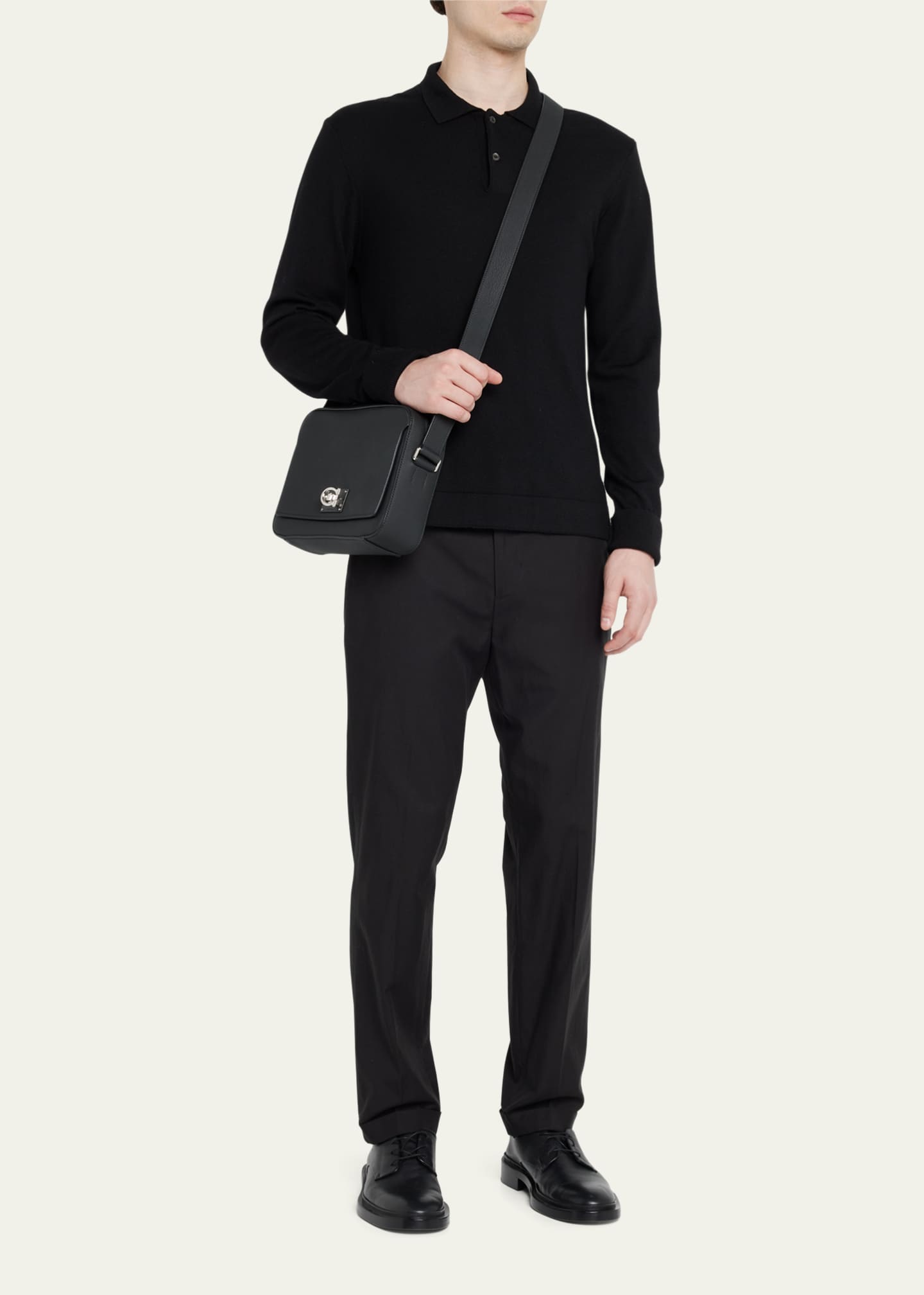 Ferragamo Men's The Studio Leather Crossbody Messenger Bag Bergdorf