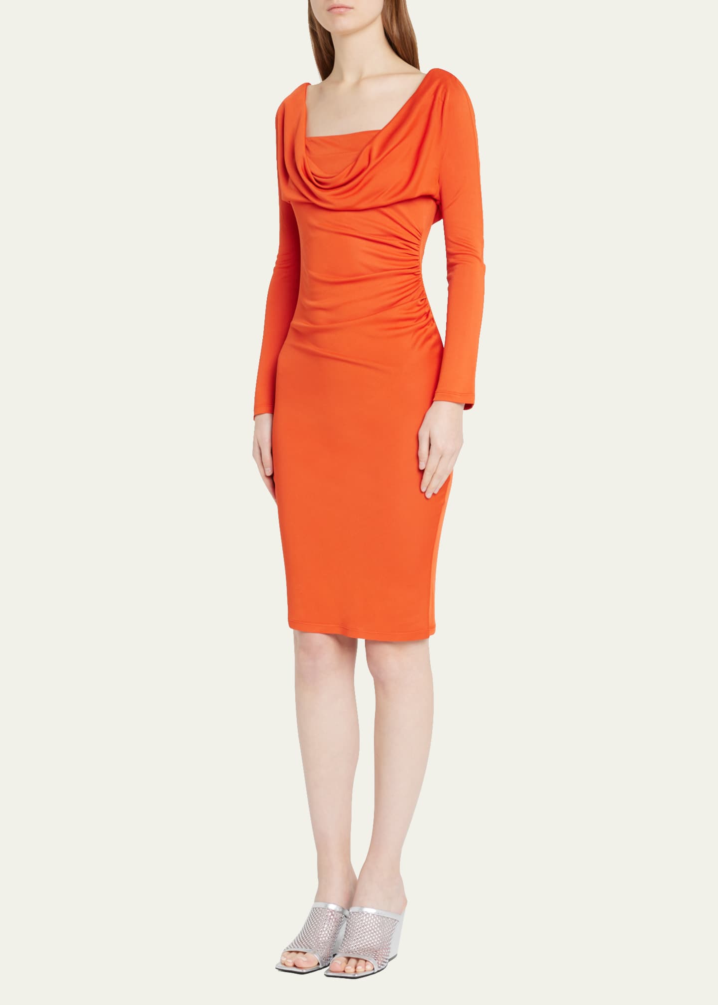 Stella McCartney Draped Long Sleeve Cocktail Dress Bergdorf Goodman