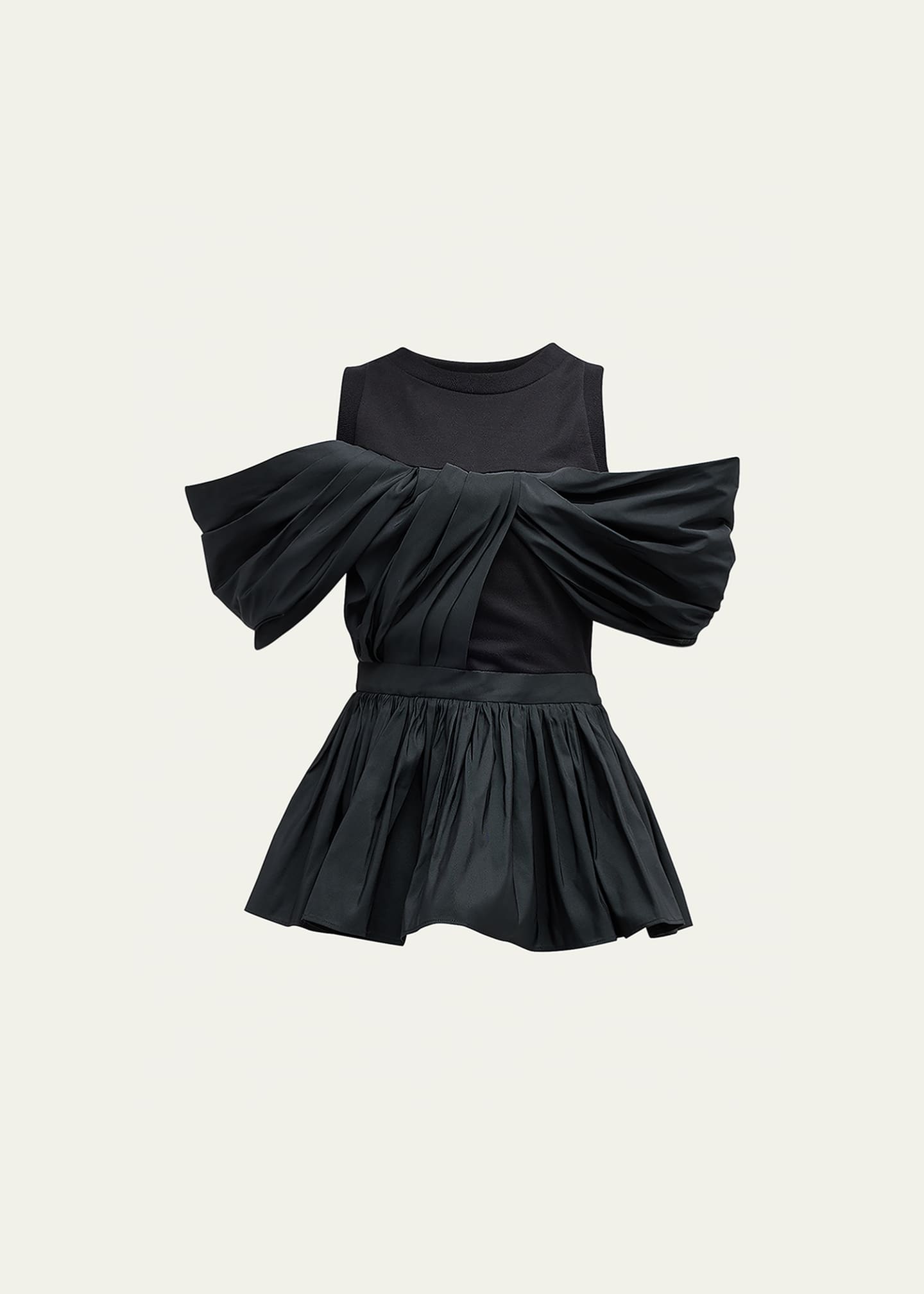Alexander McQueen Pleated Cold Shoulder Peplum Tank Top Bergdorf