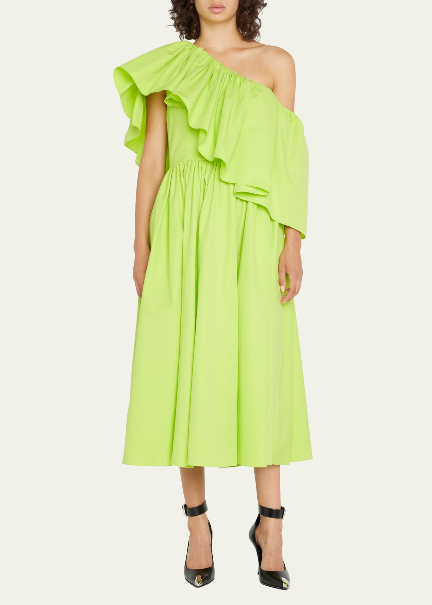 Alexander mcqueen one shoulder dress sale