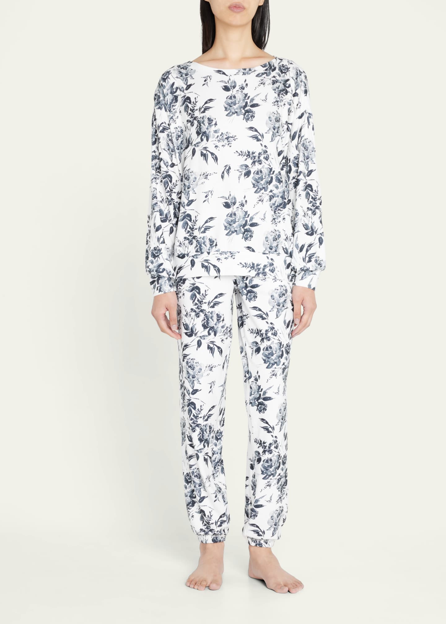 PJ Salvage Black Rose Floral-Print Crewneck Sweatshirt Image 2 of 5
