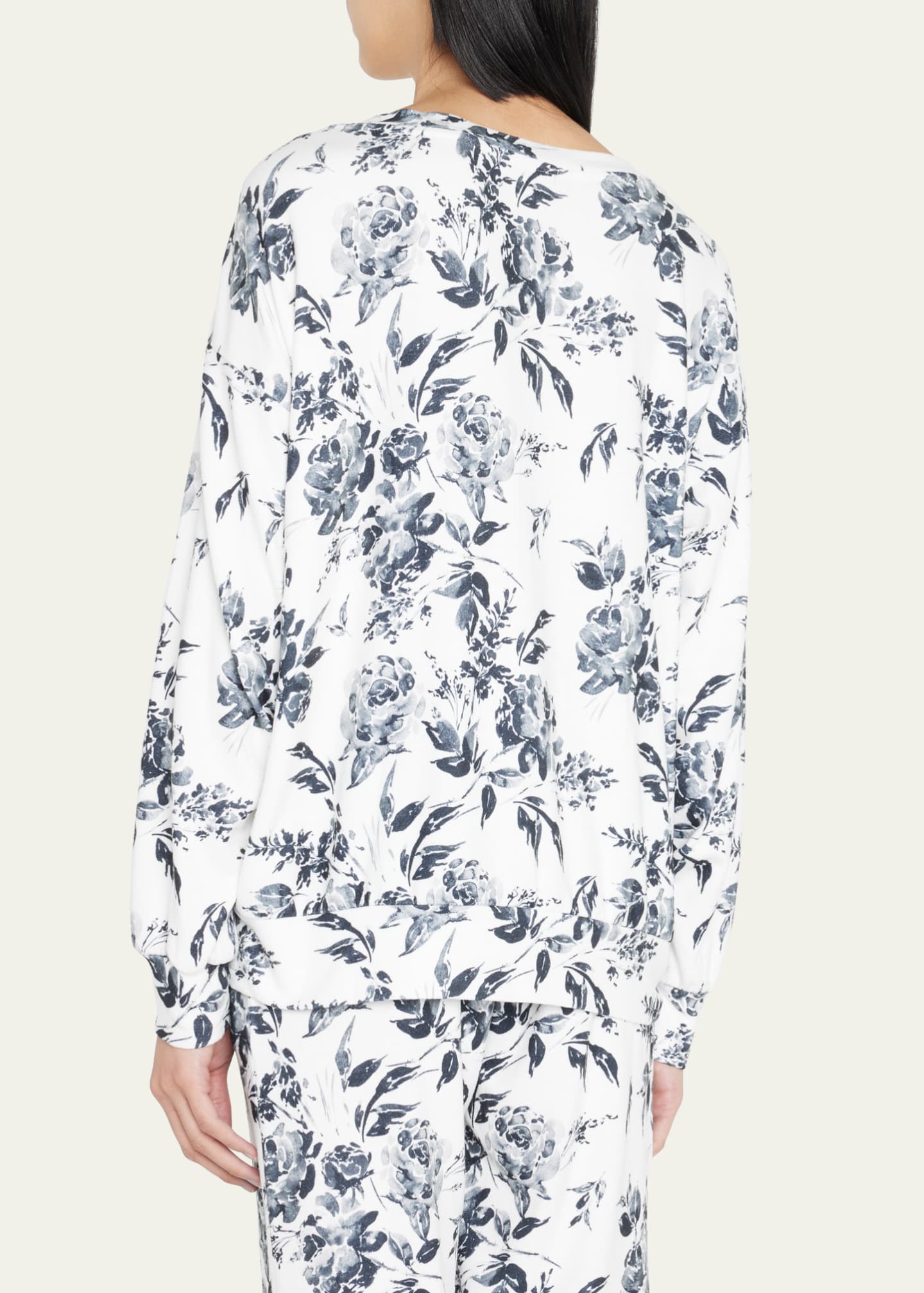 PJ Salvage Black Rose Floral-Print Crewneck Sweatshirt Image 3 of 5