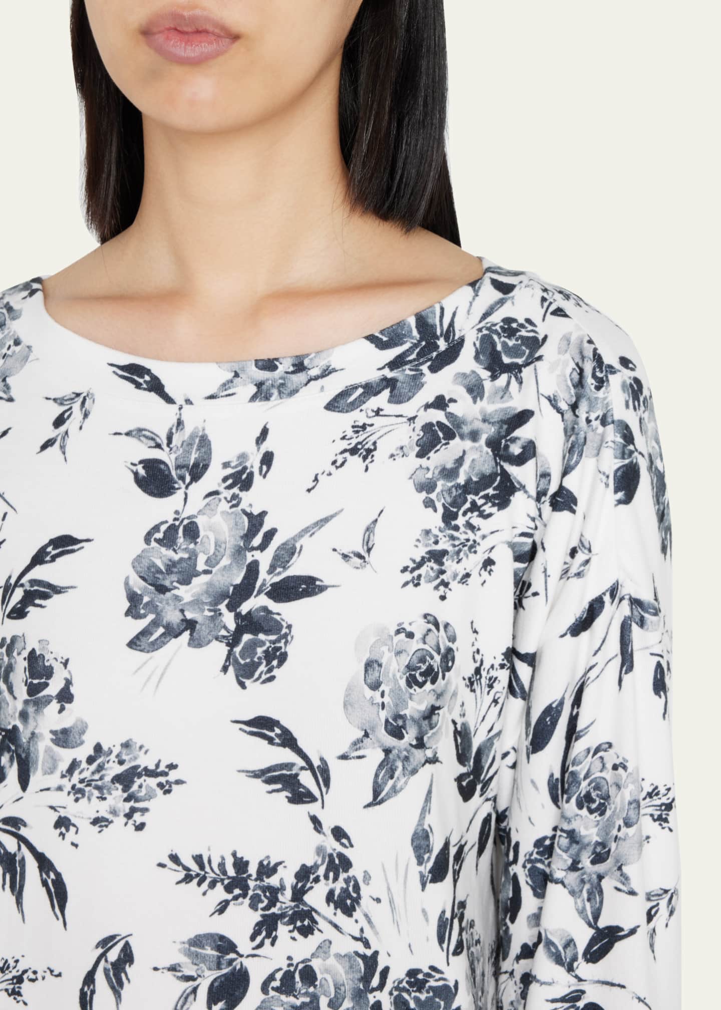 PJ Salvage Black Rose Floral-Print Crewneck Sweatshirt Image 5 of 5