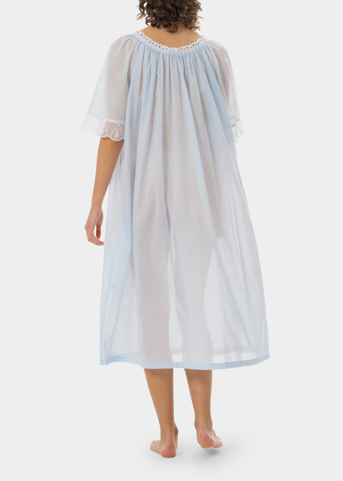 Celestine Donna Ruched LaceTrim Nightgown Bergdorf Goodman