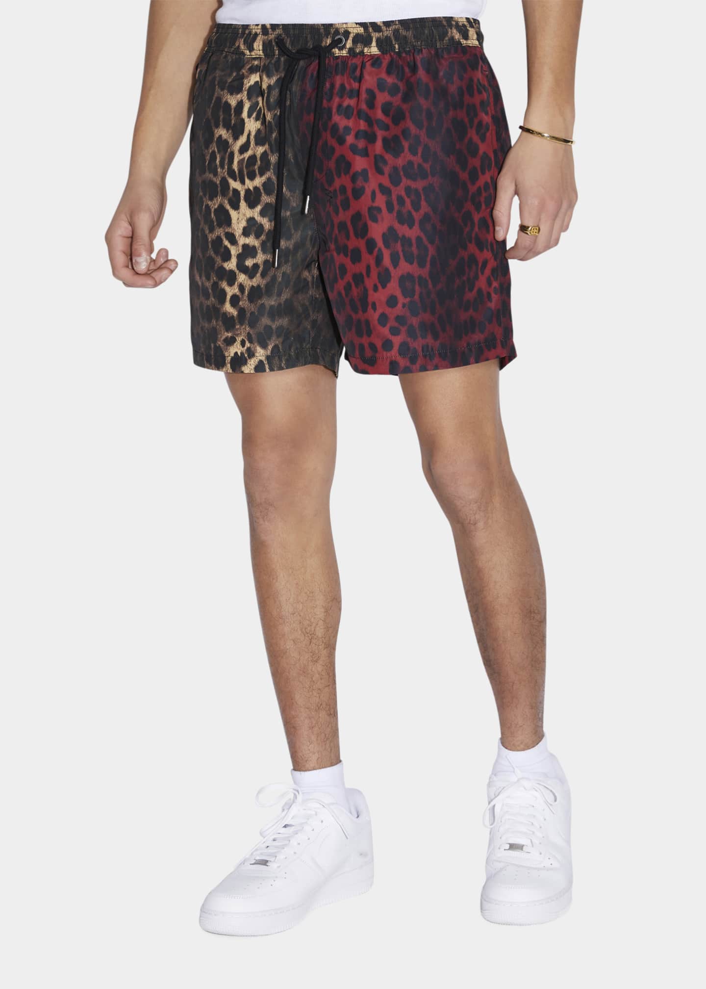 Ksubi Men's Big Kat Colorblock Leopard Boardshorts Bergdorf Goodman