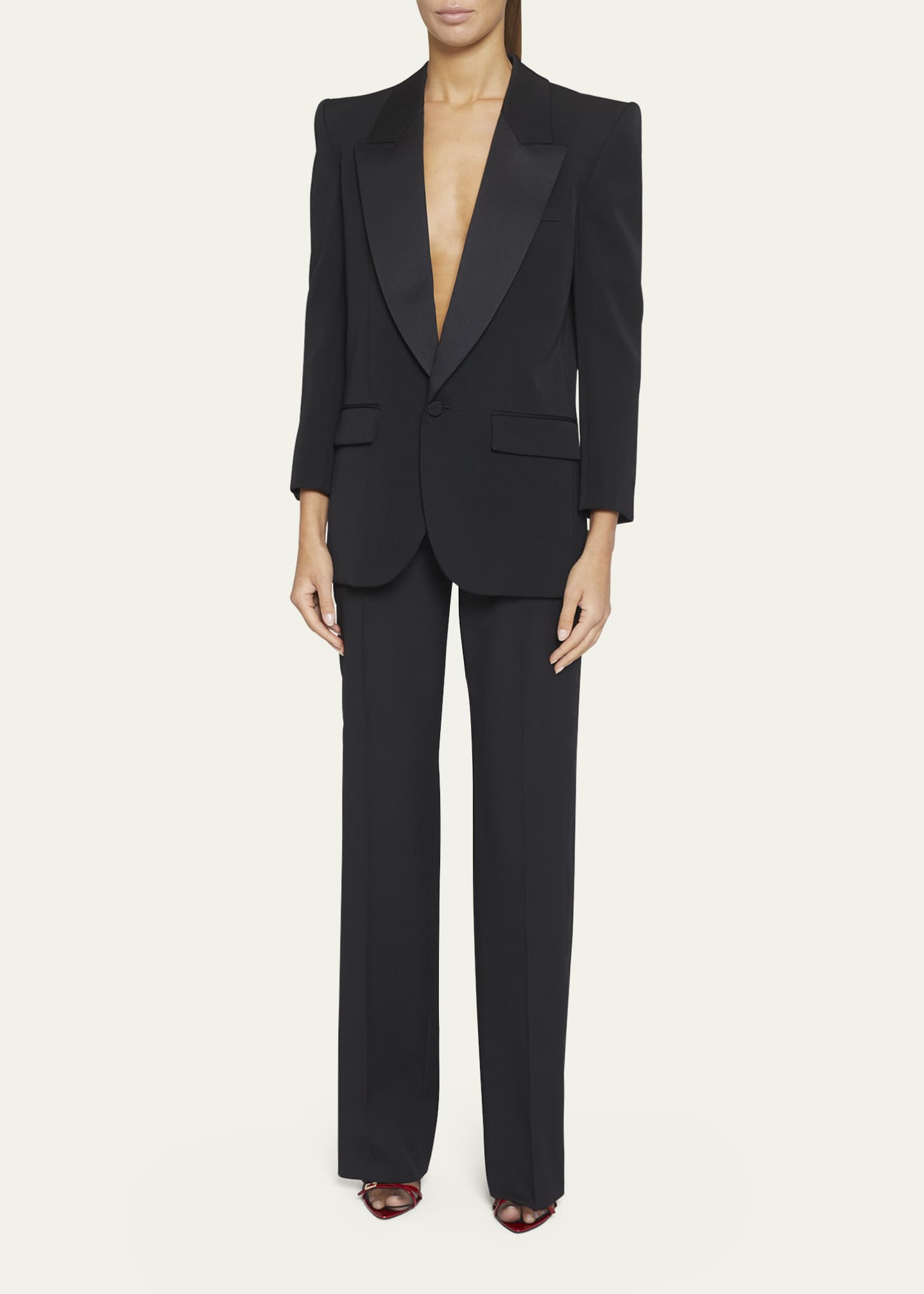 Saint Laurent Silk Collar Blazer Bergdorf Goodman