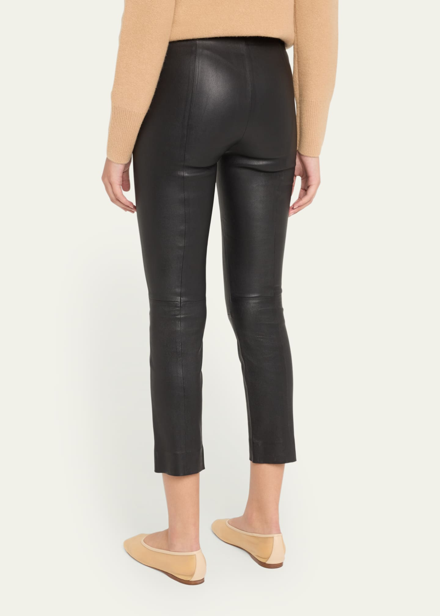 Vince Cropped Leather Leggings Image 3 of 5
