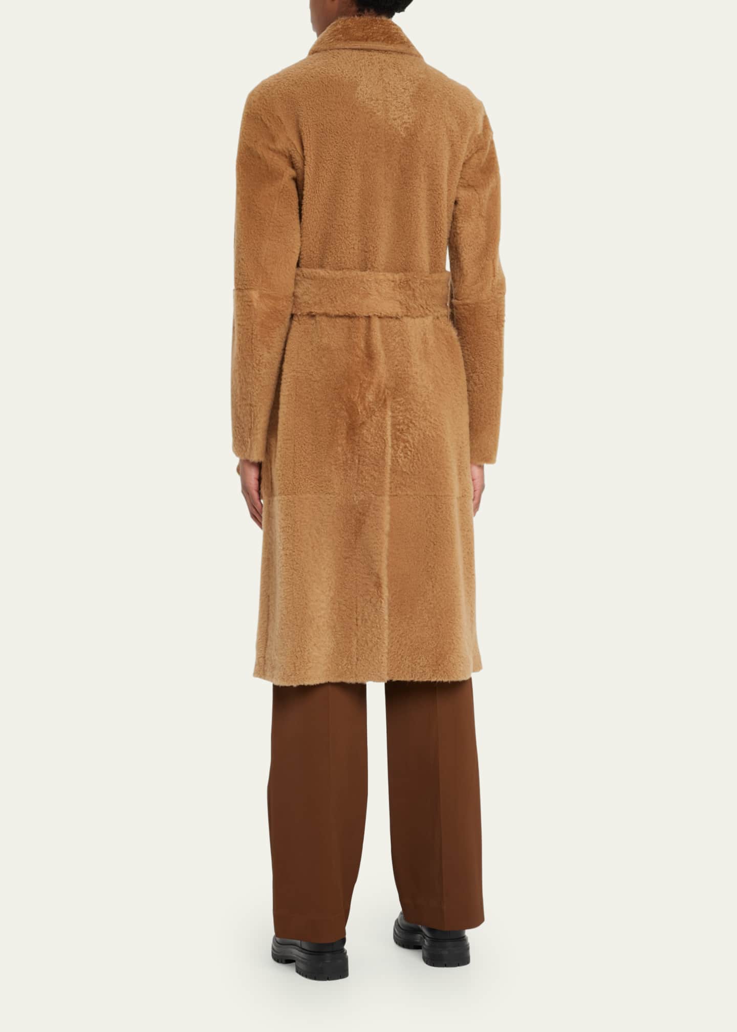 Vince Long Belted Shearling Coat Bergdorf Goodman