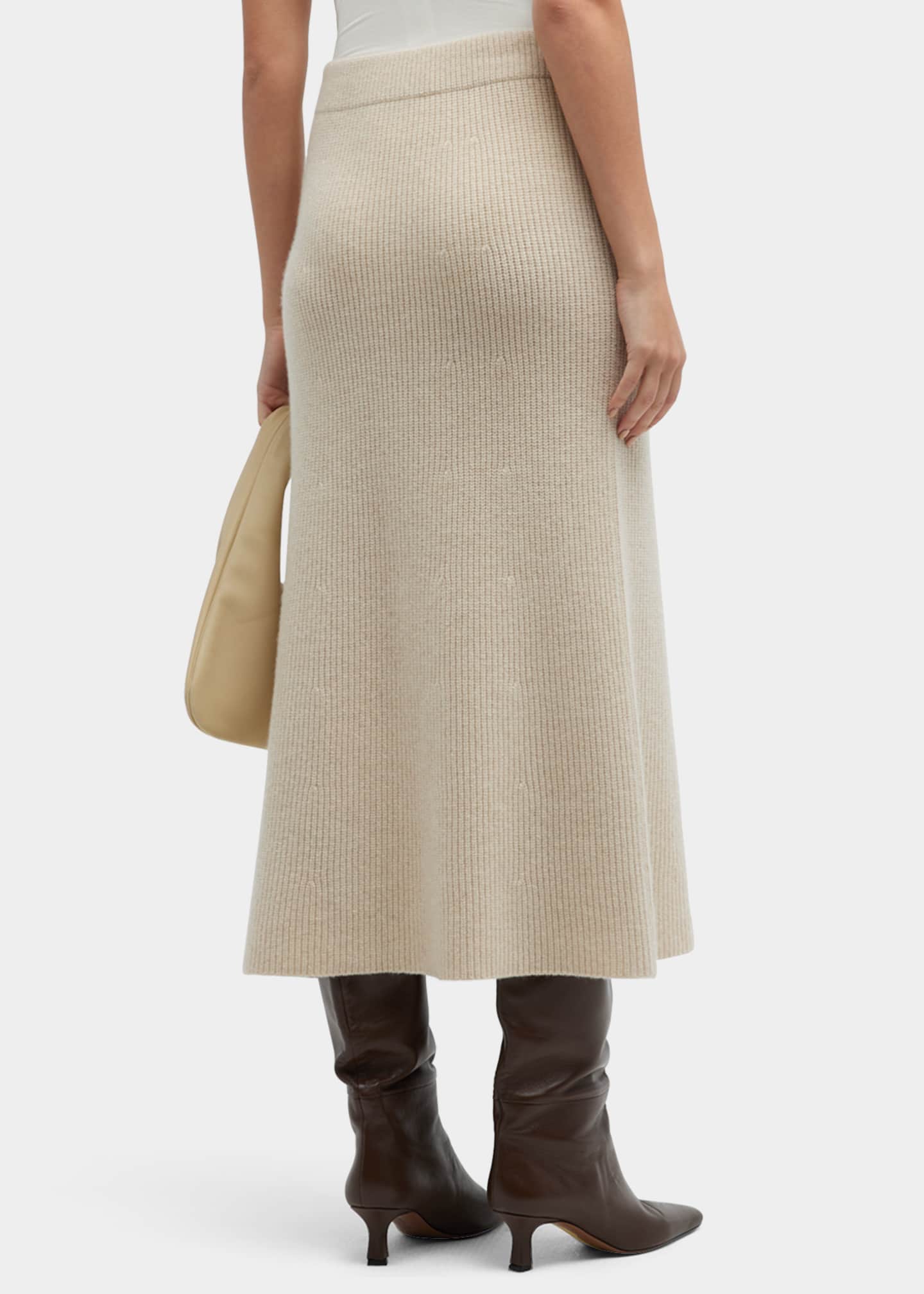 Vince WoolCashmere Ribbed Midi Skirt Bergdorf Goodman