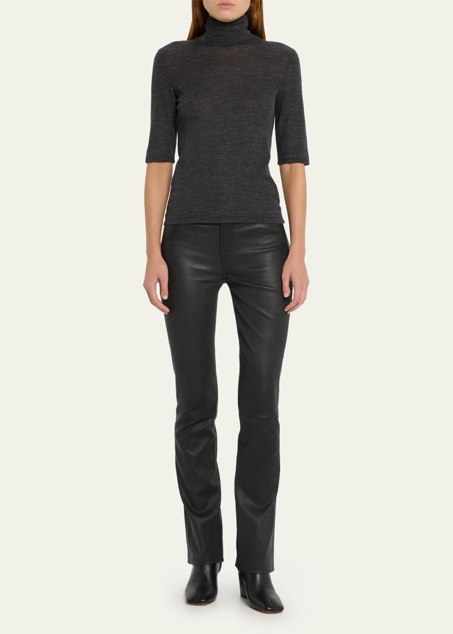 Pantalon En Cuir Stretch Bootcut Vince Vince - Taille 10 Noir - Occasion En Parfait état