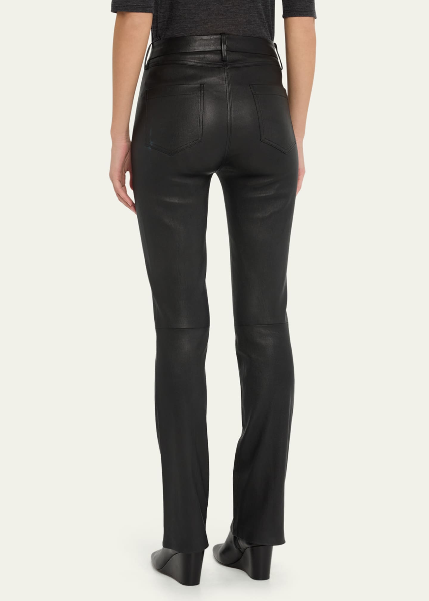 Vince Bootcut Stretch Leather Pants - Bergdorf Goodman