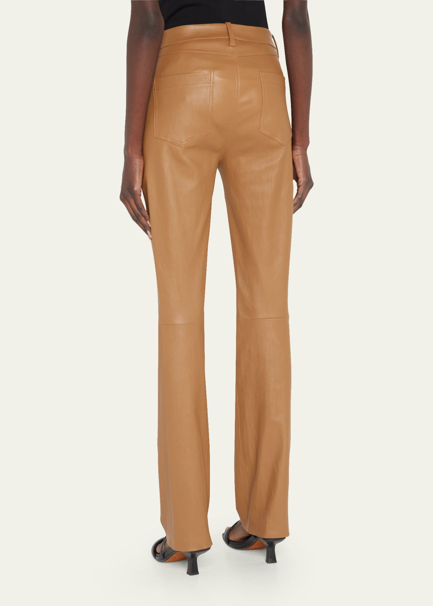 Vince Bootcut Stretch Leather Pants Bergdorf Goodman