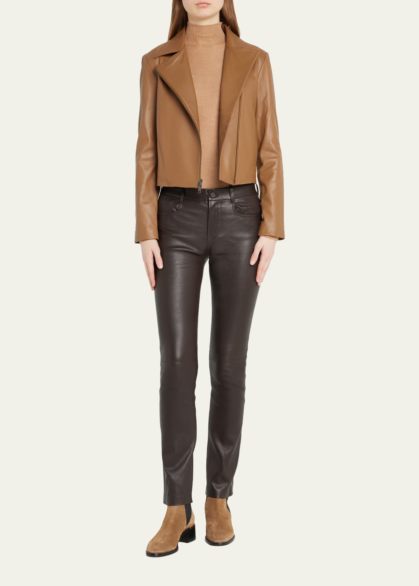 Vince ZipFront Leather Moto Jacket Bergdorf Goodman