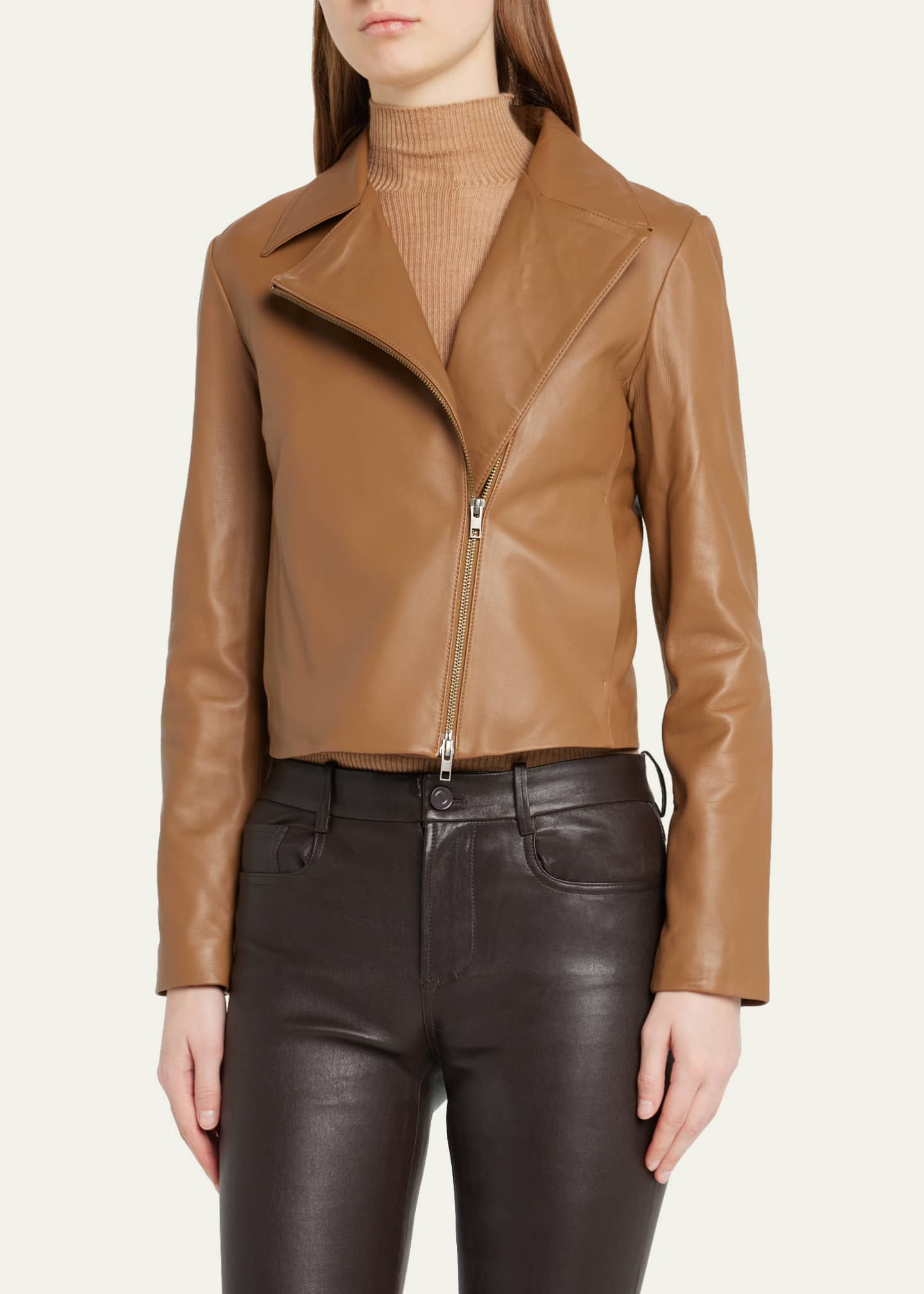 Vince ZipFront Leather Moto Jacket Bergdorf Goodman