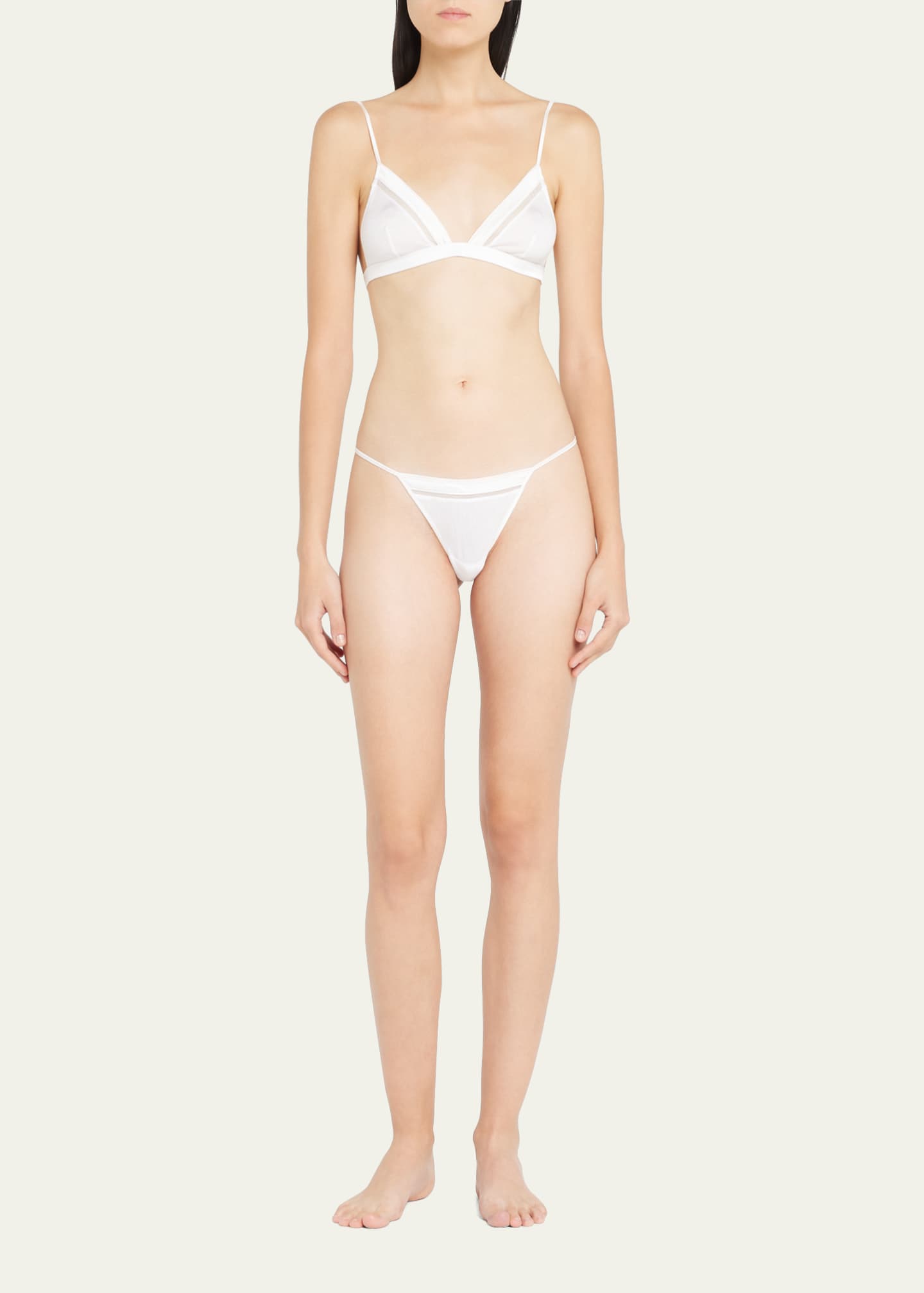 Kiki De Montparnasse Intime Mesh-Inset Thong Image 2 of 5