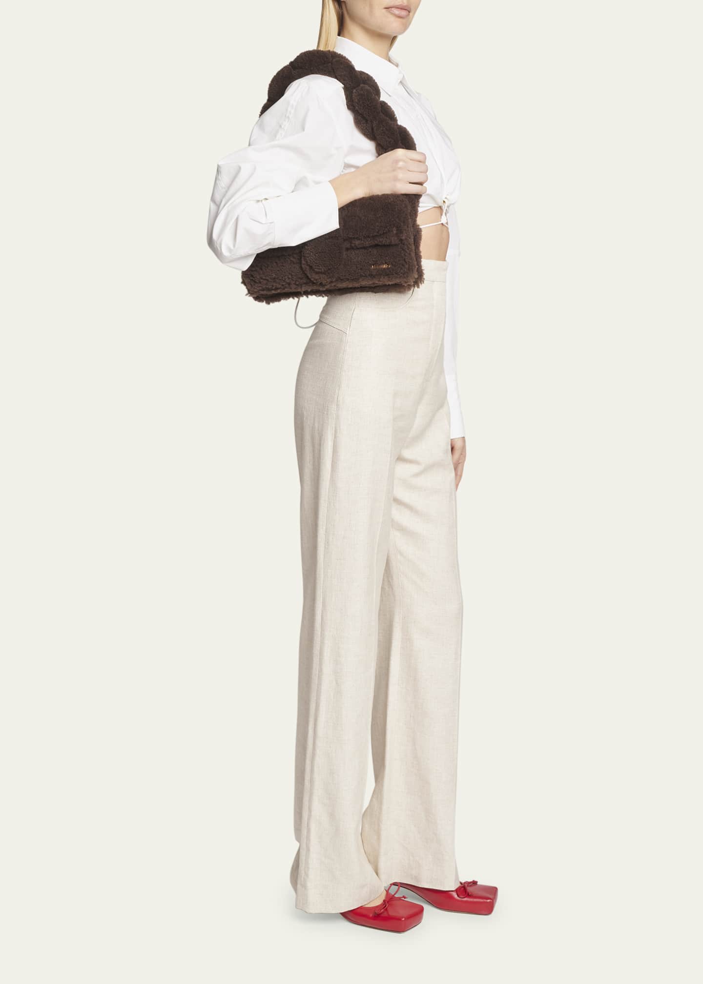 Jacquemus Le Bambidou Lamb Shearling Shoulder Bag Image 5 of 5