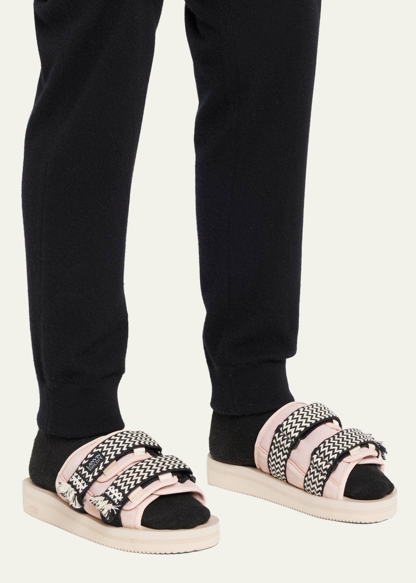 Lanvin x Suicoke Men's Curb Lace Grip Strap Slide Sandals - Bergdorf ...
