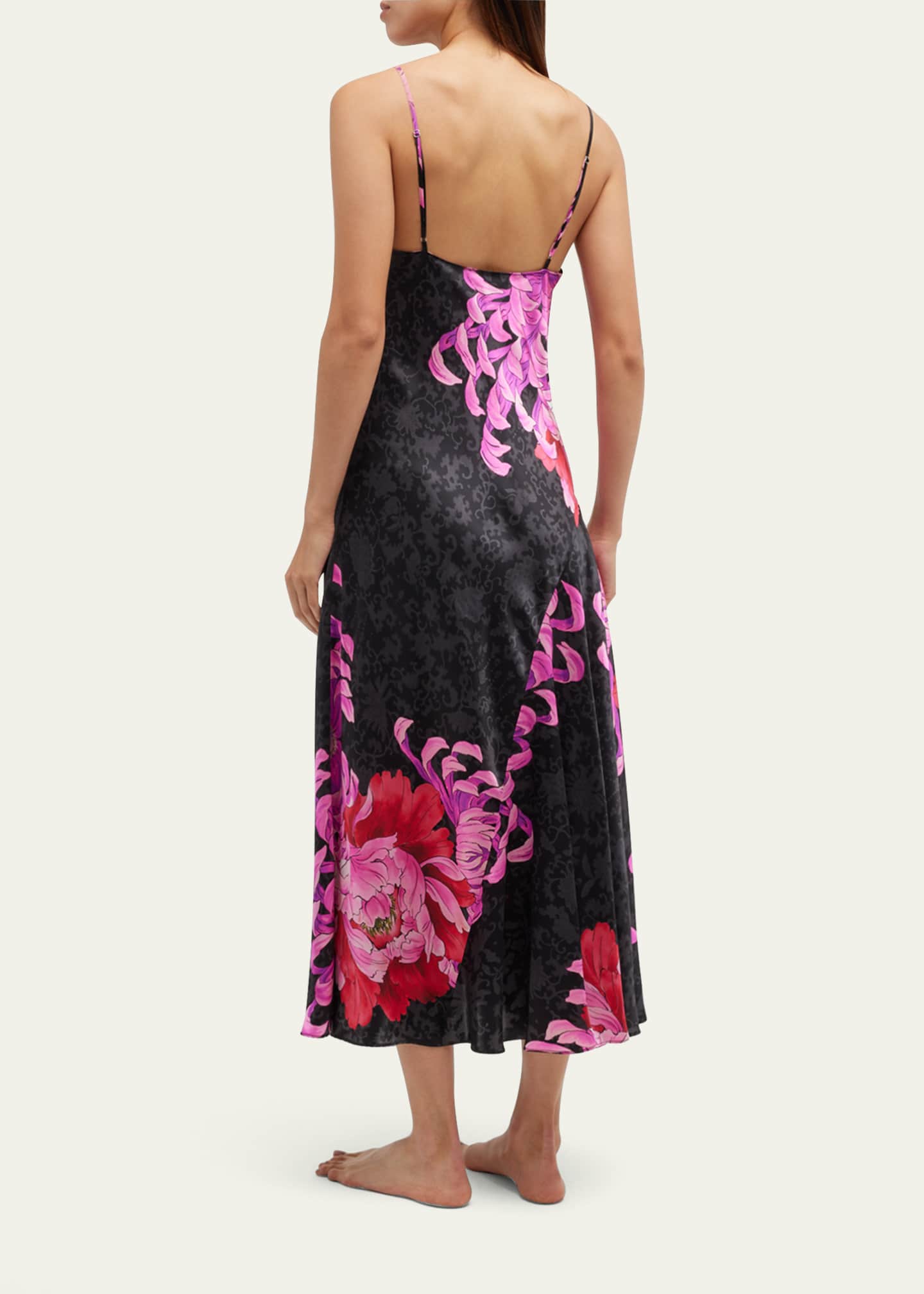 Josie Natori Sumida FloralPrint Silk Slip Dress Bergdorf Goodman