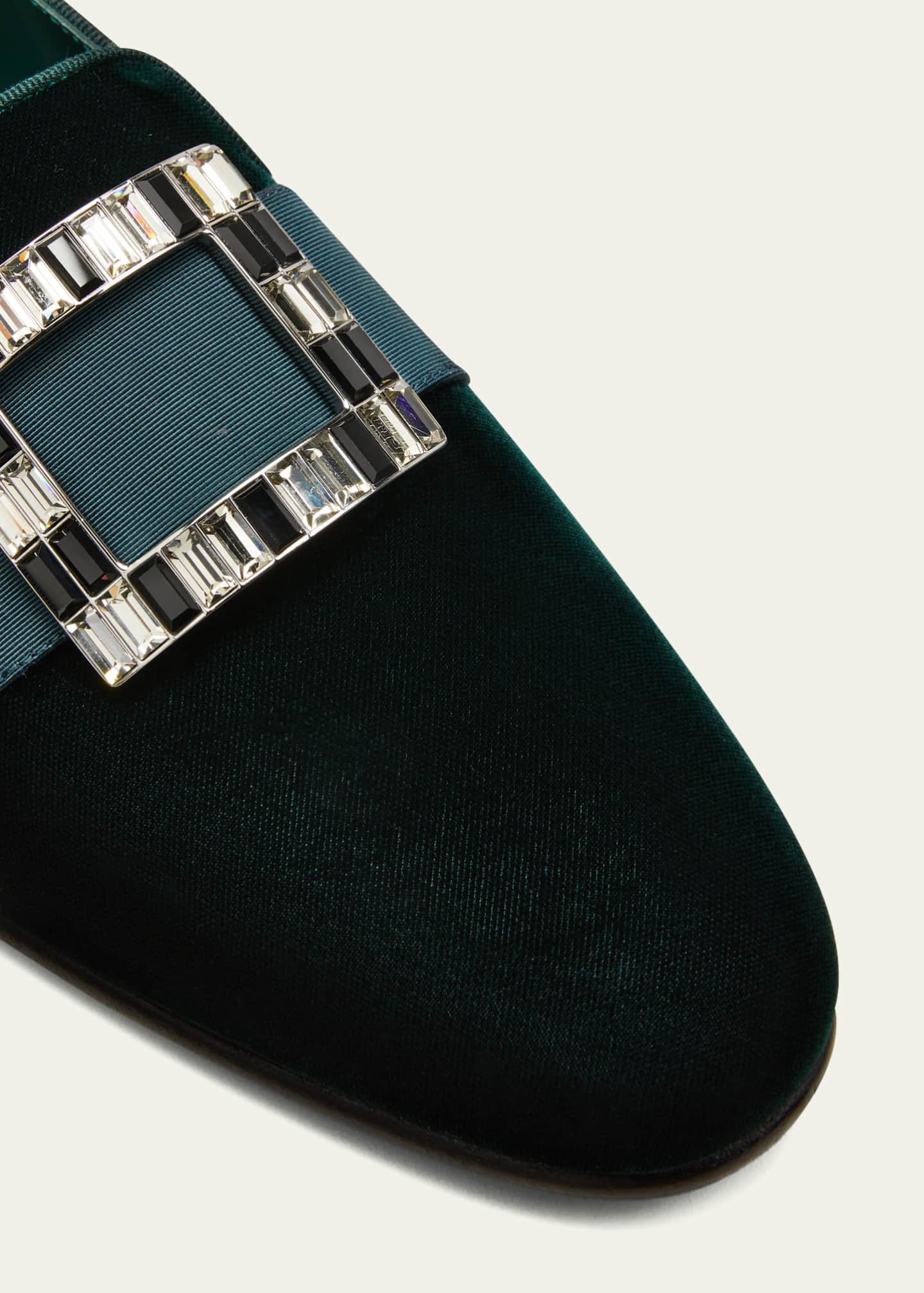 Manolo Blahnik Men's Eaton Crystal Buckle Velvet Loafers - Bergdorf Goodman