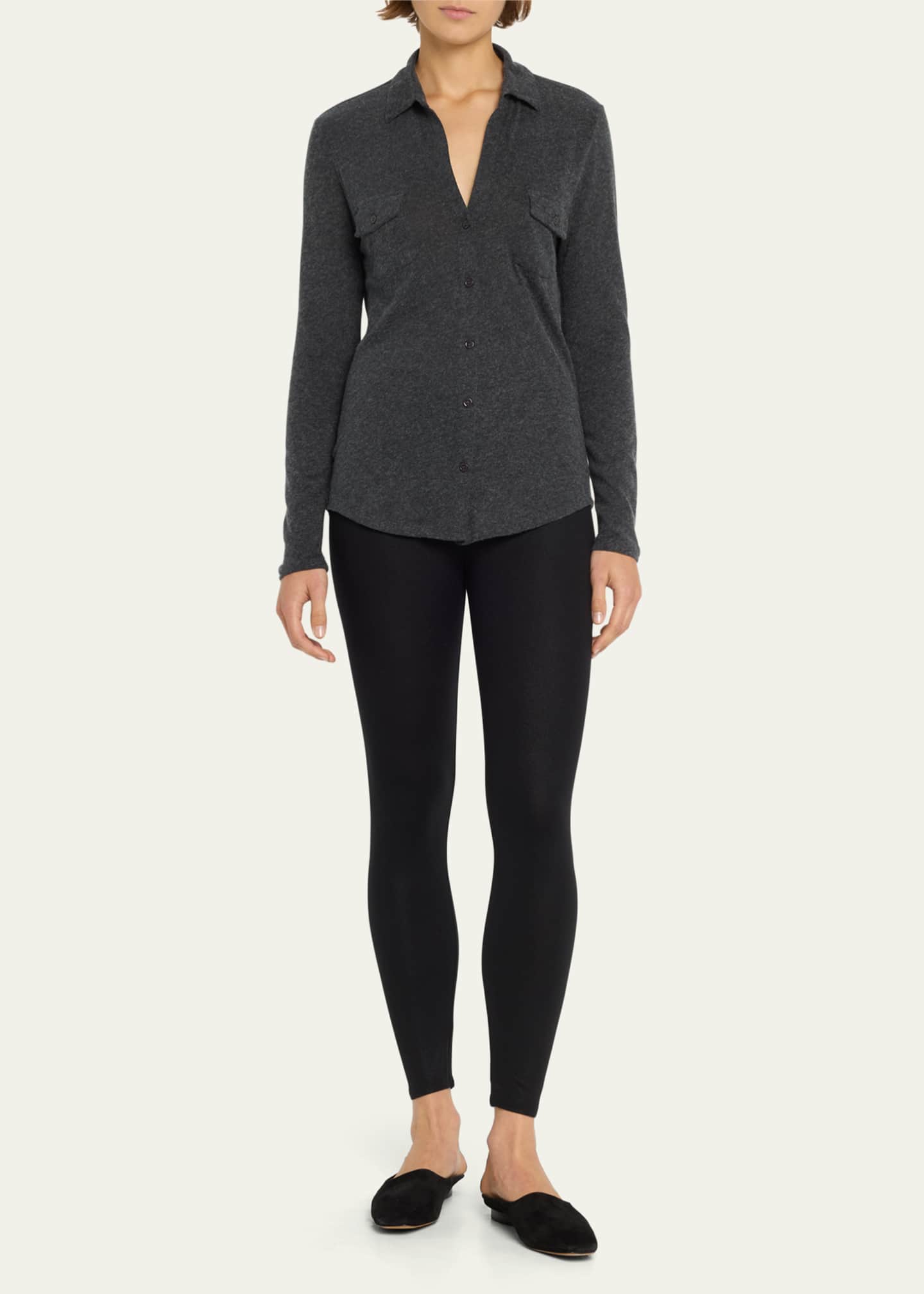 Majestic Cotton Cashmere Long-Sleeve Pocket Shirt - Bergdorf Goodman