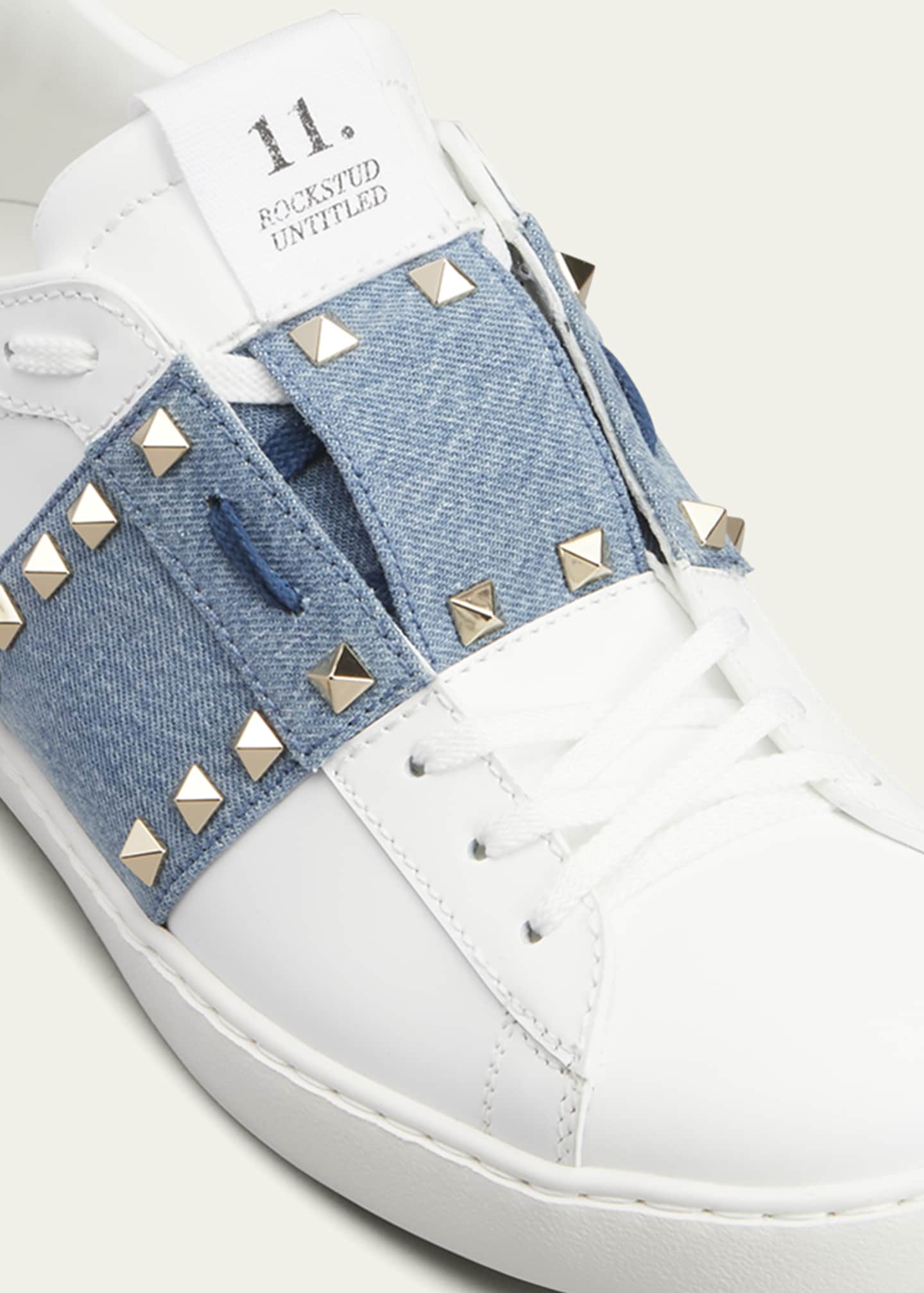 Valentino Garavani Blue Calf Leather Bos Taurus Low Top Sneakers