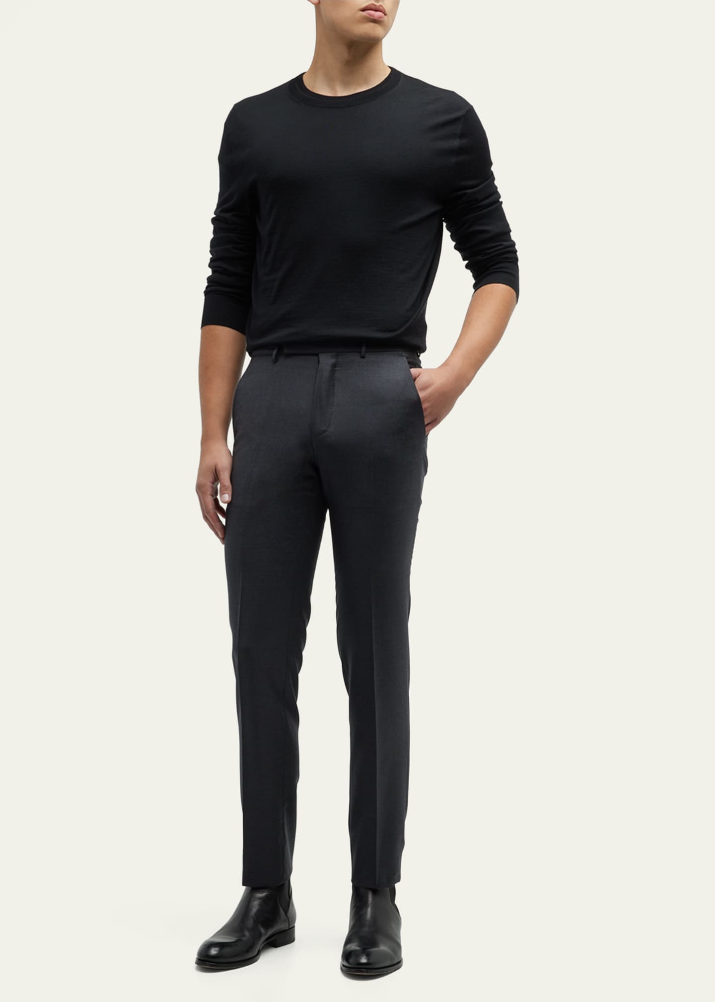 ZEGNA Men's Trofeo Wool Trousers Image 2 of 5