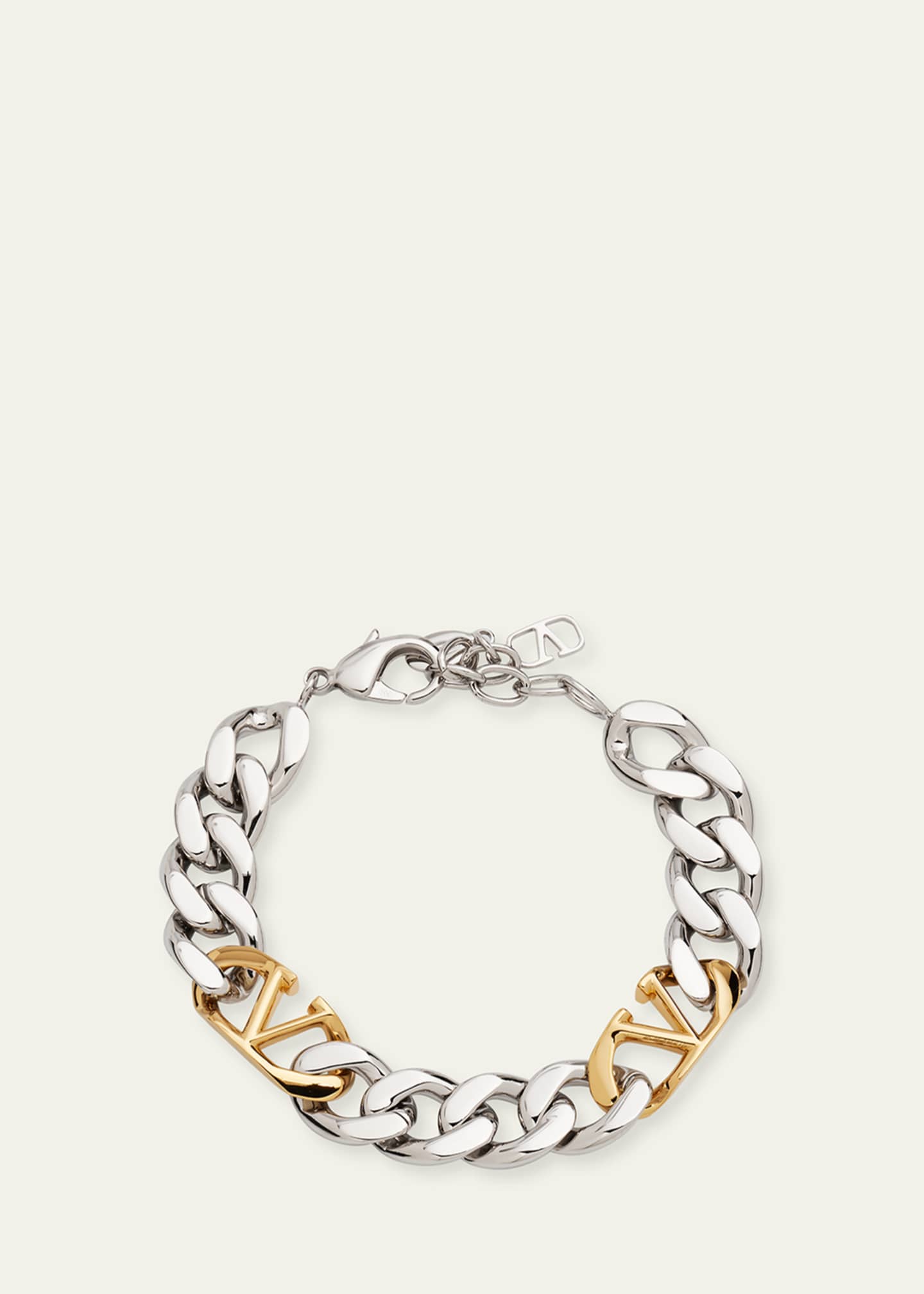 V Logo Chain Bracelet in Silver - Valentino Garavani