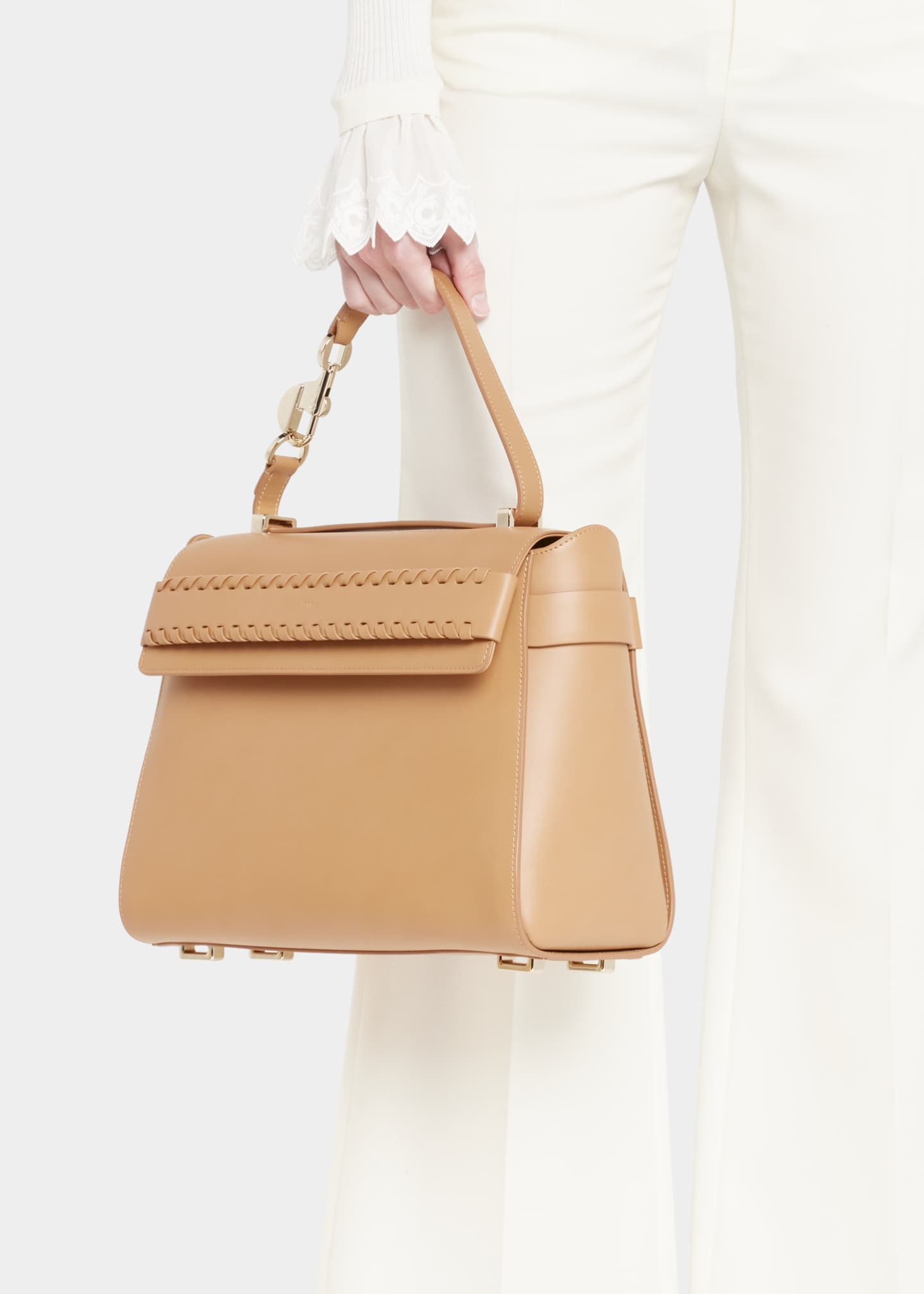 Bella Leather Top Handle Bag 2026.Chloe Nacha Medium Leather Top-Handle Bag - Bergdorf Goodman