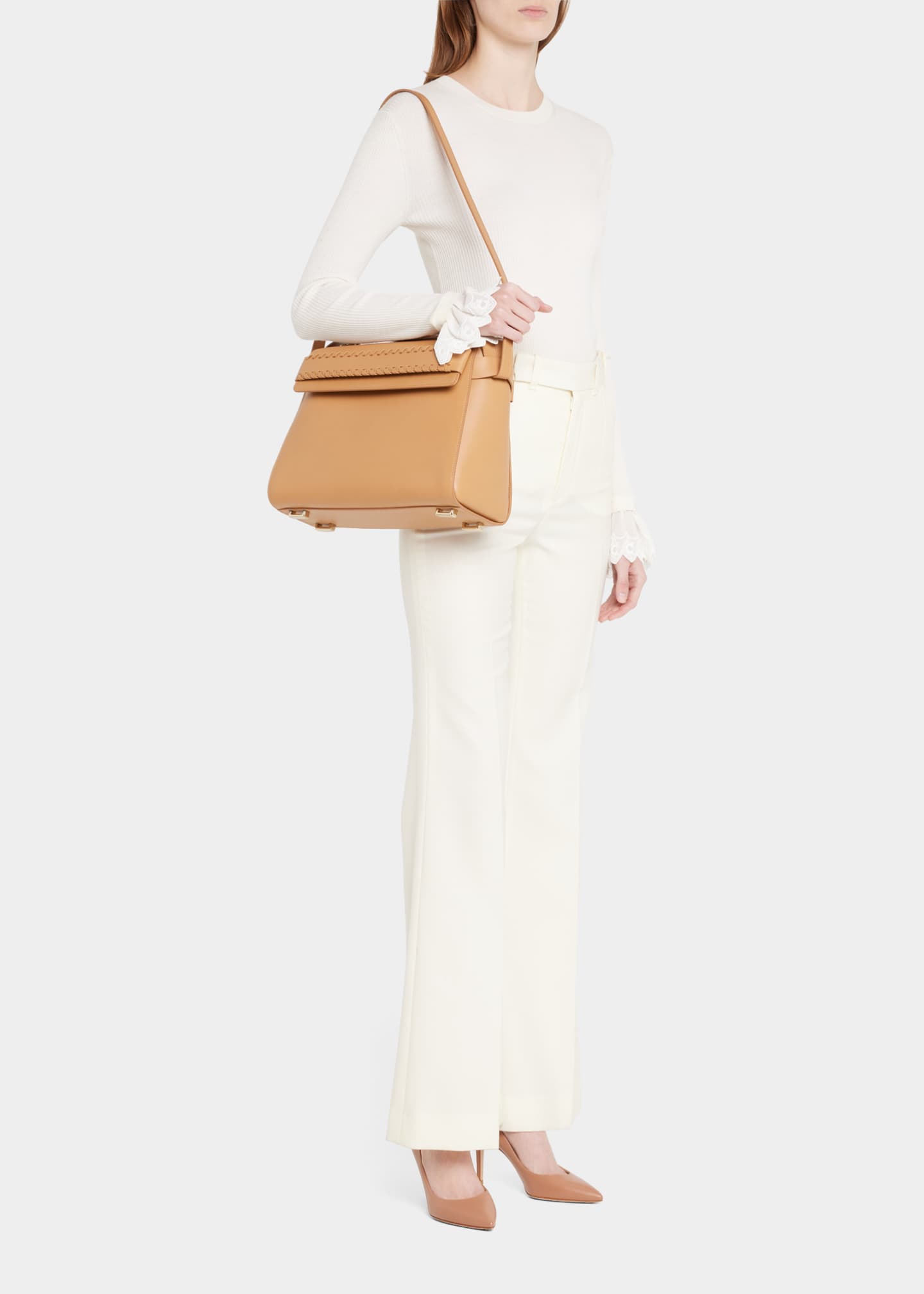 Chloe Nacha Medium Leather Top-Handle Bag - Bergdorf Goodman