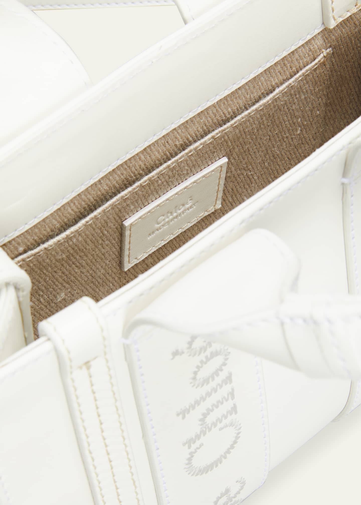 Chloe Woody Small Tote Bag in Leather with Crossbody Strap Image 4 of 5