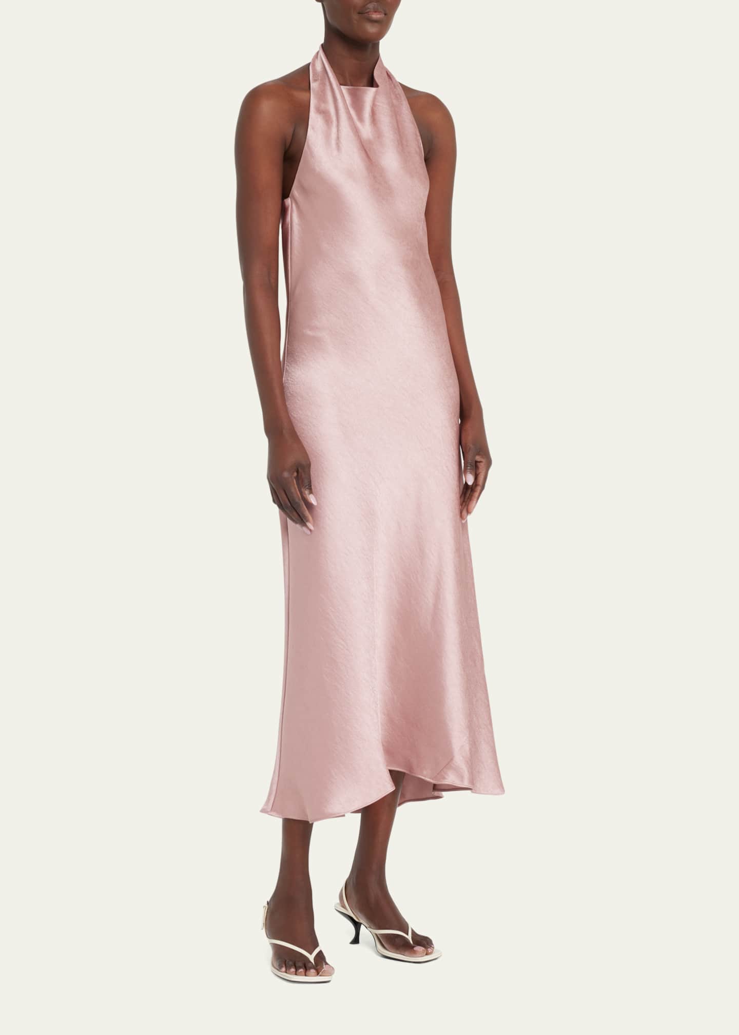 Vince Draped Cowl-Neck Halter Midi Dress - Bergdorf Goodman